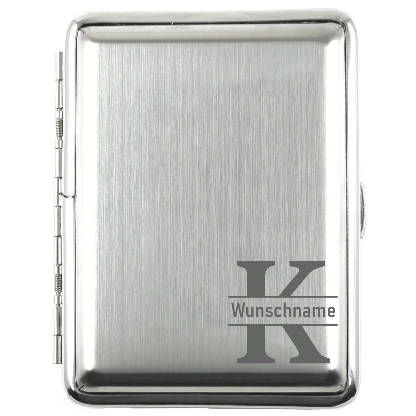 Zigarettenetui mit Gravur für 16 Zigaretten MONOGRAMM, Farbton Etui Silber gebürstet, inklusive Gravur