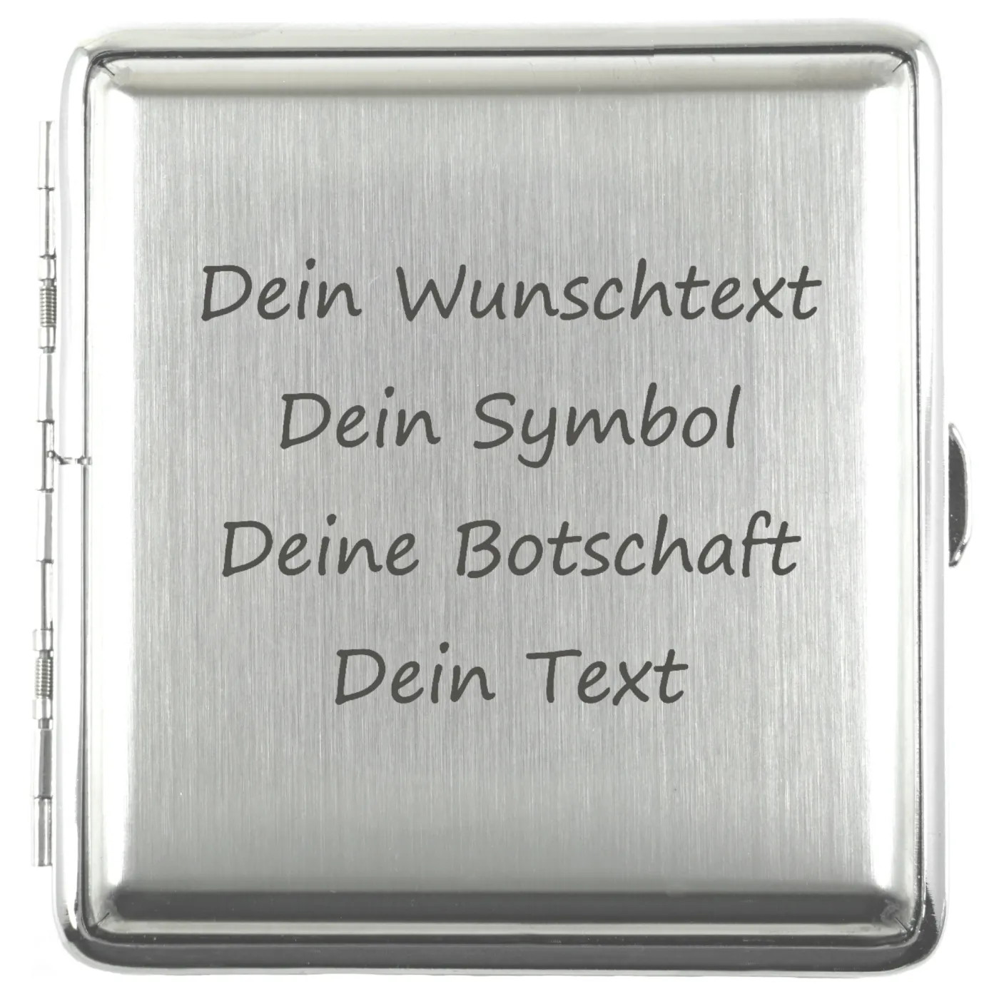 Zigarettenetui mit Gravur für 20 Zigaretten WUNSCHTEXT, Farbton Etui Silber gebürstet, inklusive Gravur