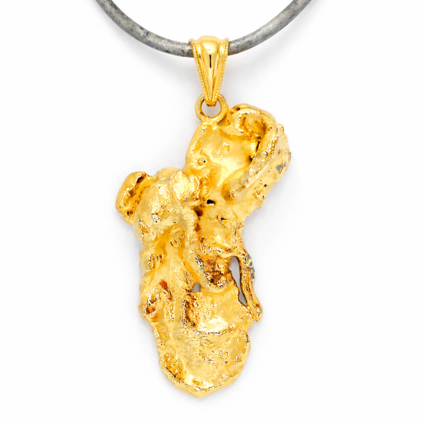 Silber Nugget Anhänger aus 900er Silber 15,8 g 24K vergoldet