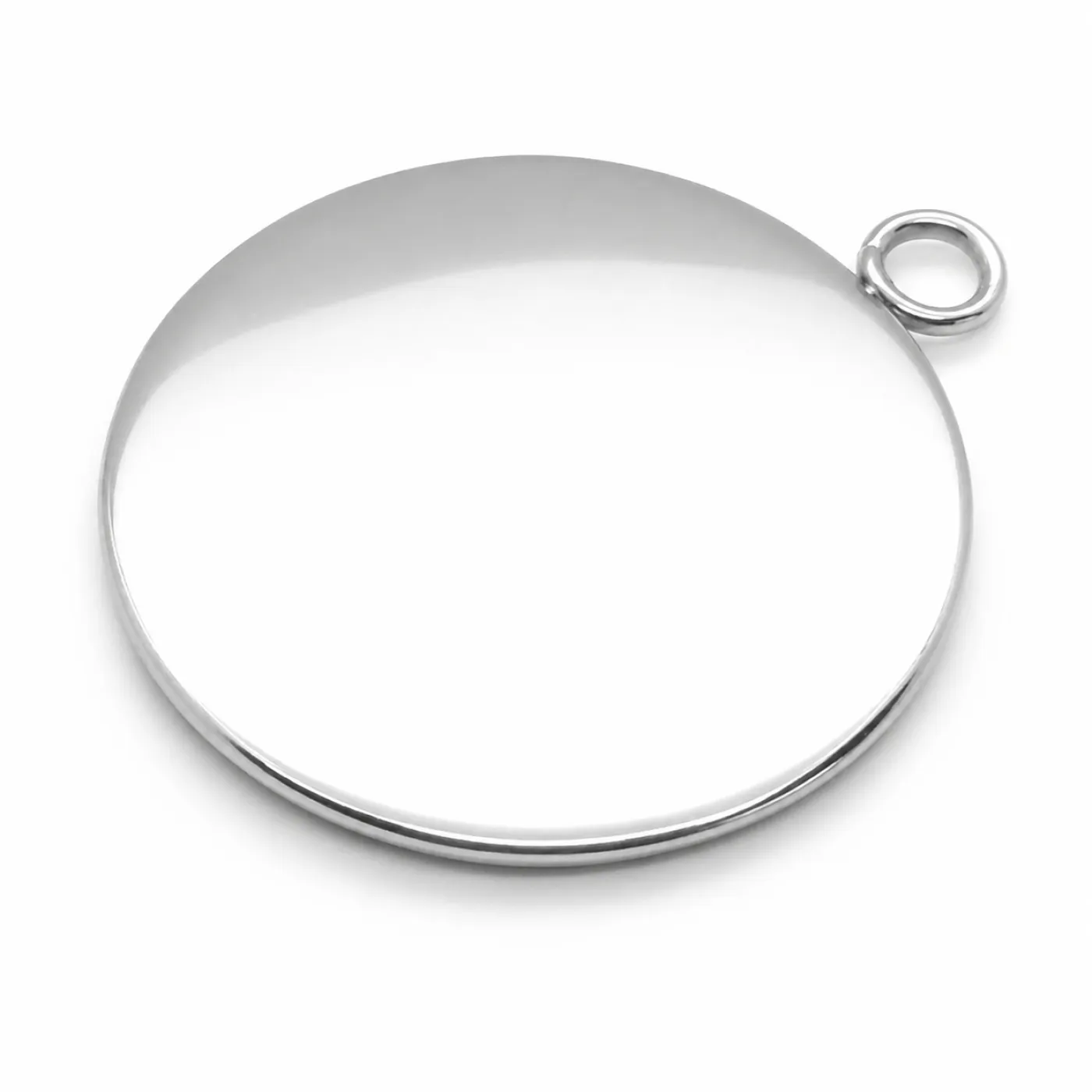Anhänger-Rohling aus Edelstahl, rund / Innen Ø 30 mm » Personalisierbar, Farbton Silber – Ansicht 1