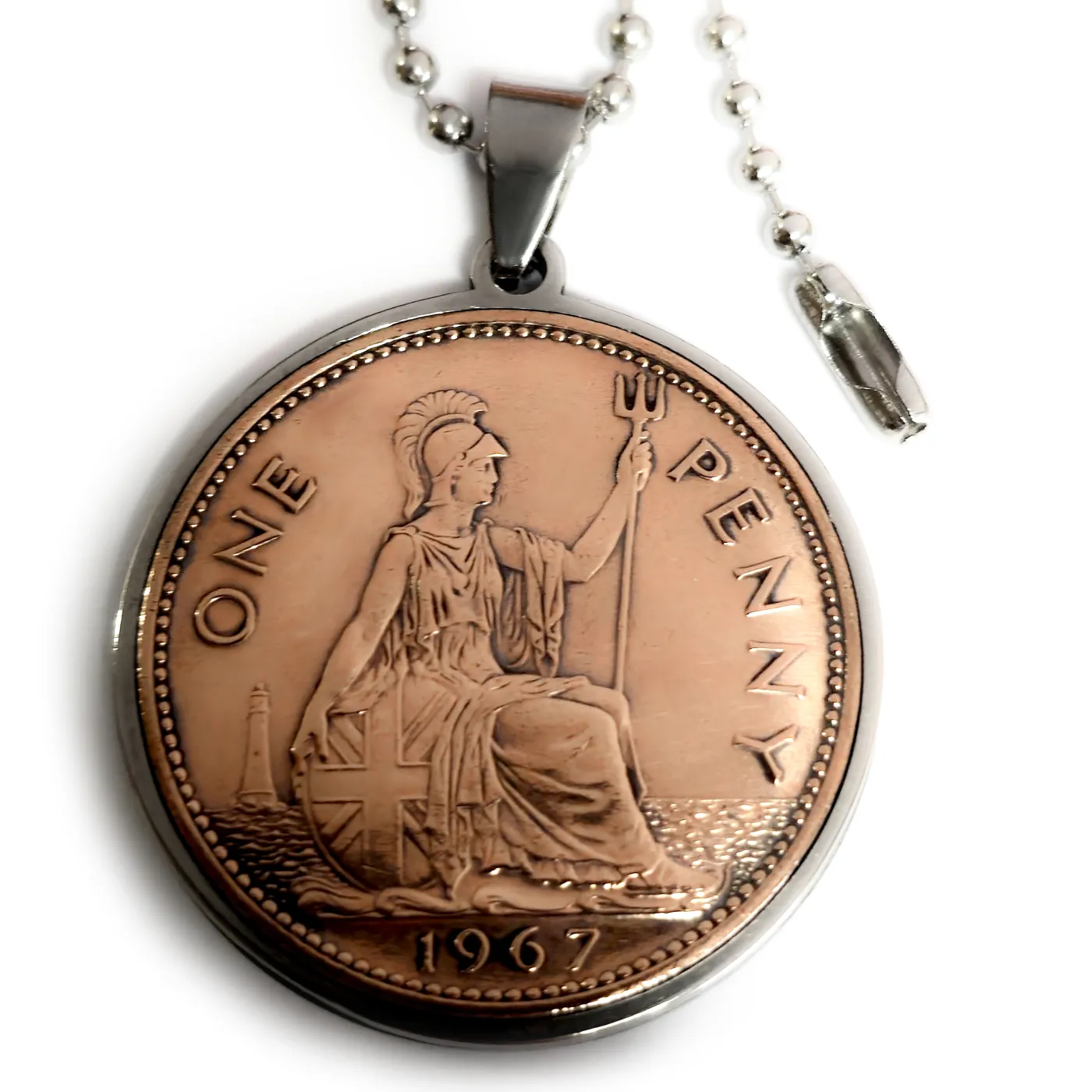 Münzanhänger UK BRITANNIA 1 Penny 1937-1970, optional mit Gravur
