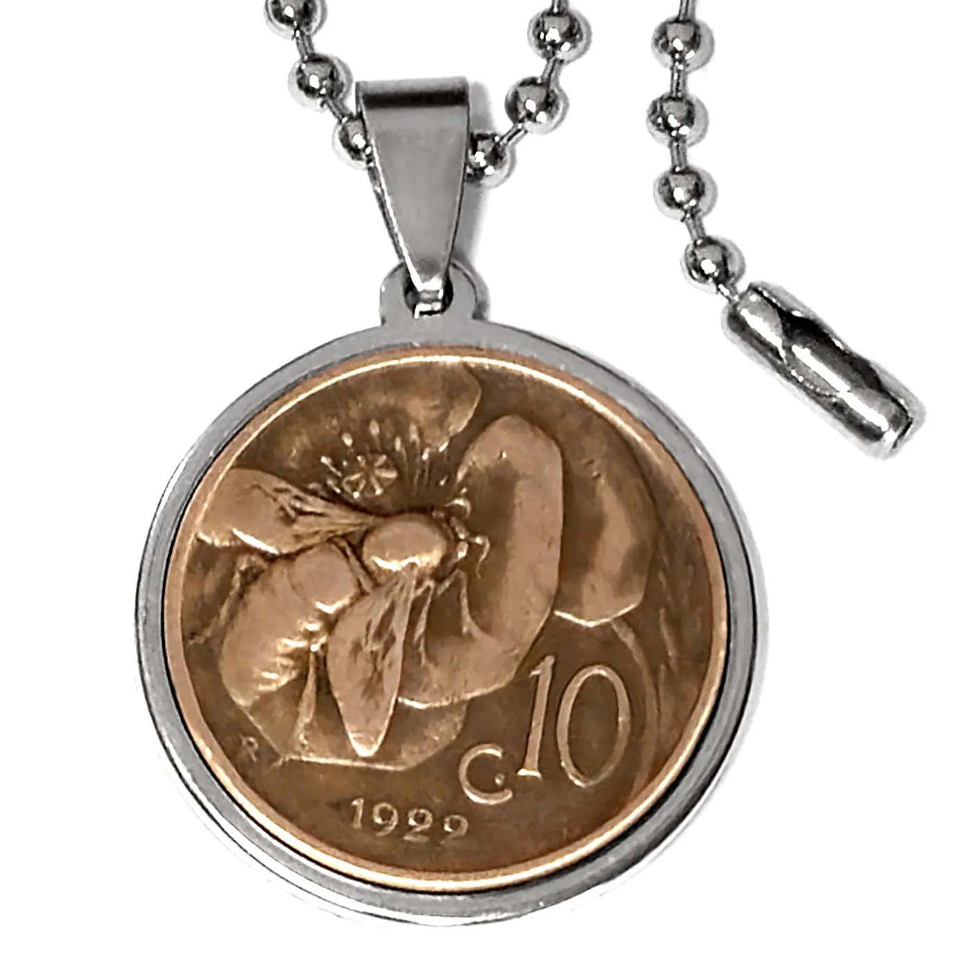 Münzanhänger Italien BIENE » 10 Centesimi 1919-1937 personalisierbar – Ansicht 7