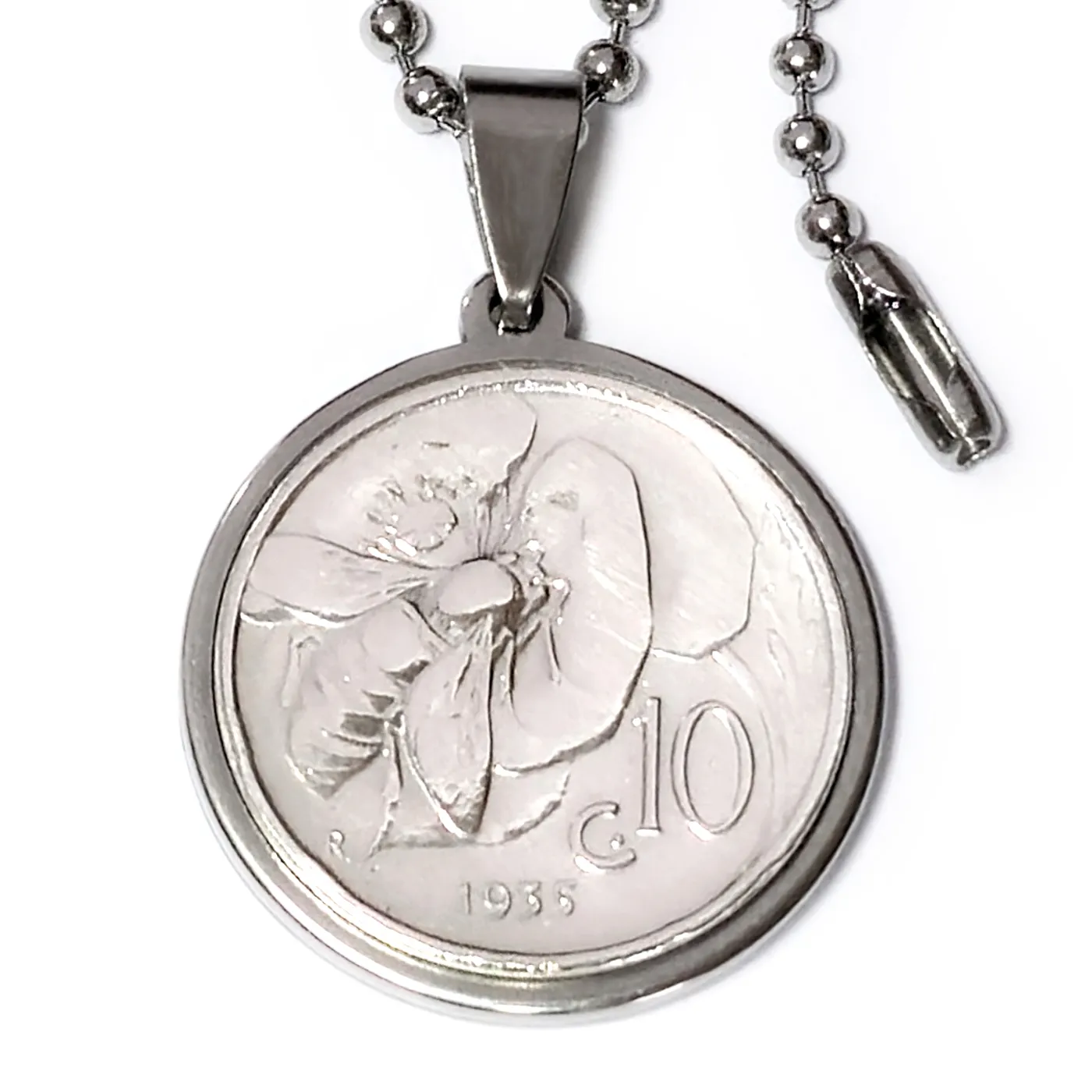 Münzanhänger Italien BIENE » 10 Centesimi 1919-1937 personalisierbar – Ansicht 6