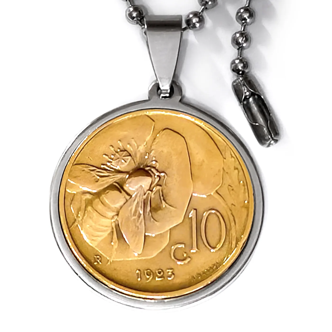 Münzanhänger Italien BIENE » 10 Centesimi 1919-1937 personalisierbar – Ansicht 5