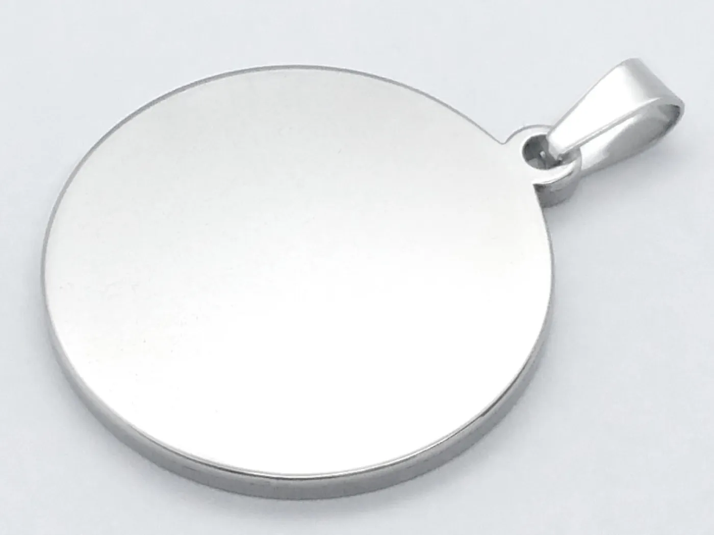 Anhänger-Rohling aus Edelstahl, rund / Innen Ø 18 mm » Personalisierbar, Farbton Silber – Ansicht 2
