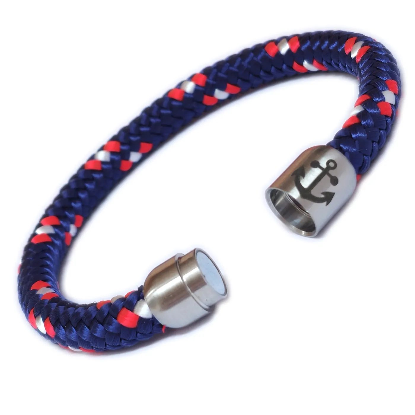 Segeltau-Armband Ø 8 mm mit Edelstahl-Magnetverschluss • Farbauswahl - optional mit Anker Gravur – Ansicht 7