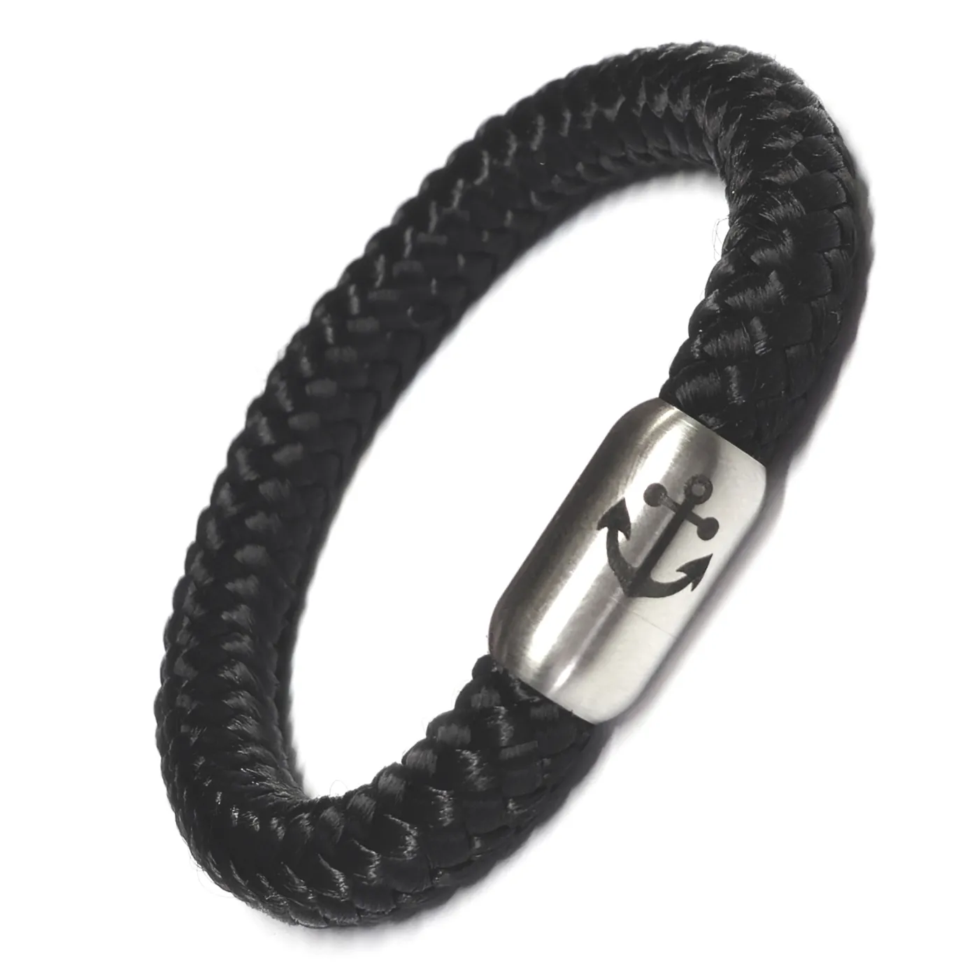 Segeltau-Armband Ø 8 mm mit Edelstahl-Magnetverschluss • Farbauswahl - optional mit Anker Gravur – Ansicht 2