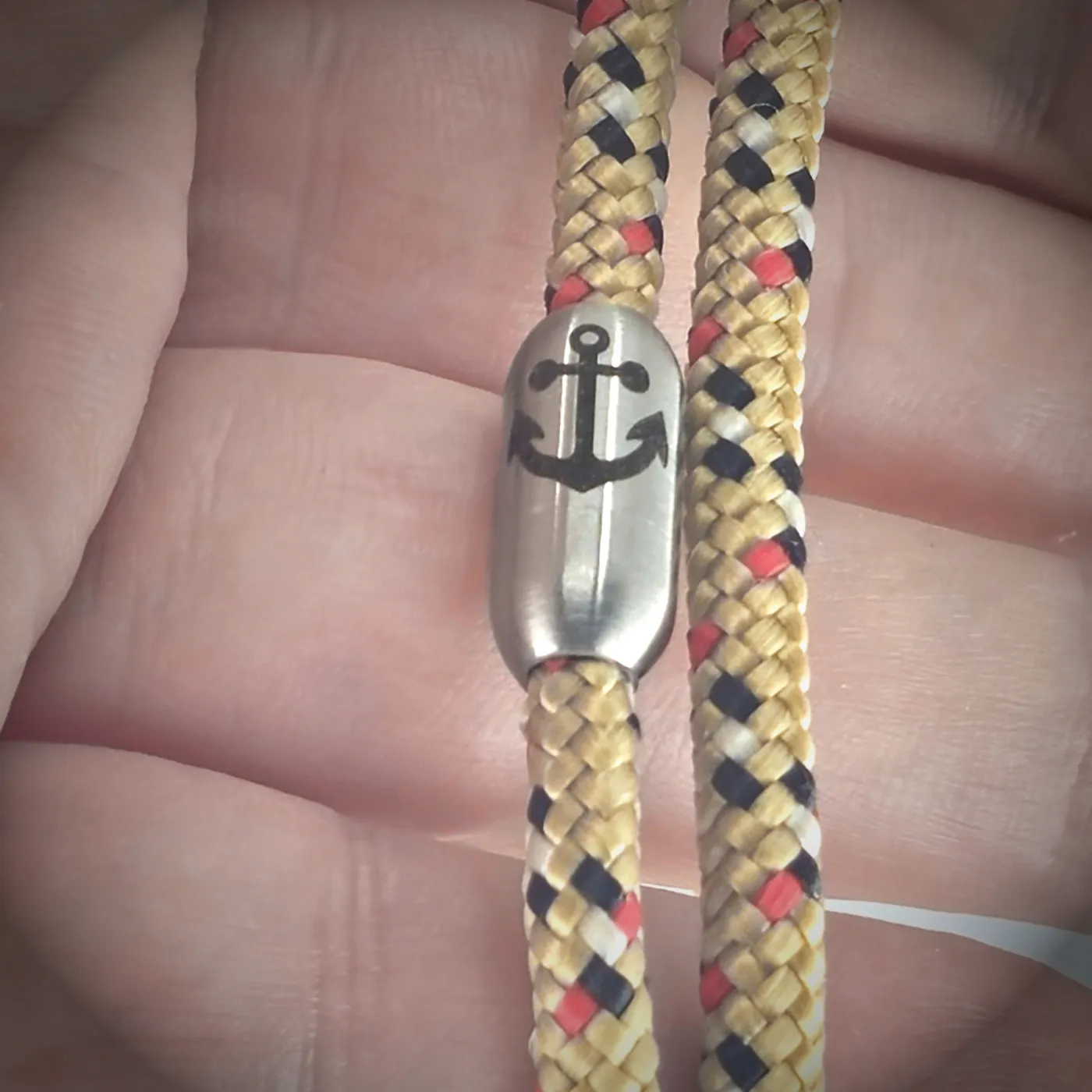 Segeltau-Armband 2 x Ø 4 mm mit Edelstahl-Magnetverschluss • Farbauswahl - optional mit Anker Gravur – Ansicht 4