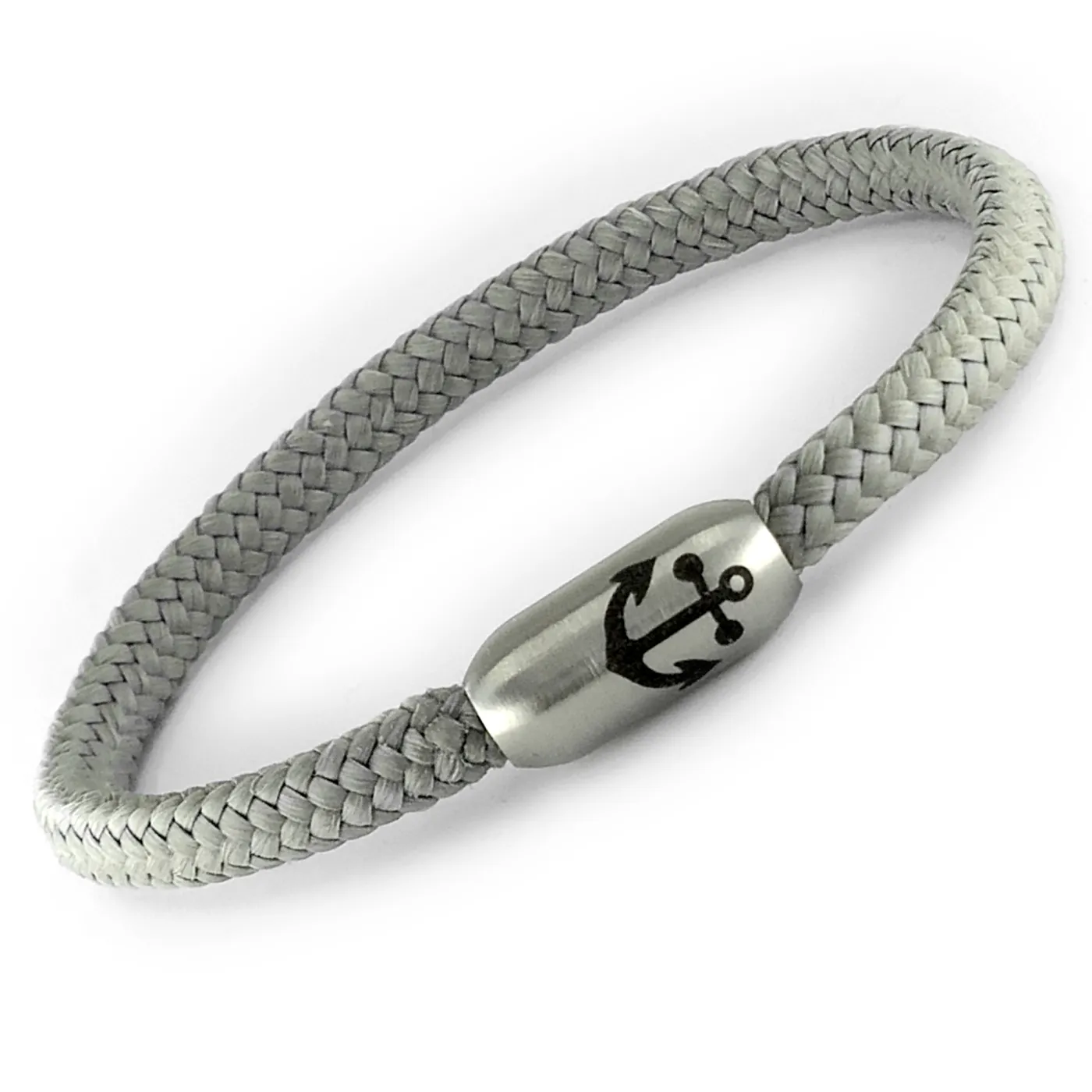 Segeltau-Armband Ø 4 mm mit Edelstahl-Magnetverschluss, Farbauswahl, optional mit Ankergravur