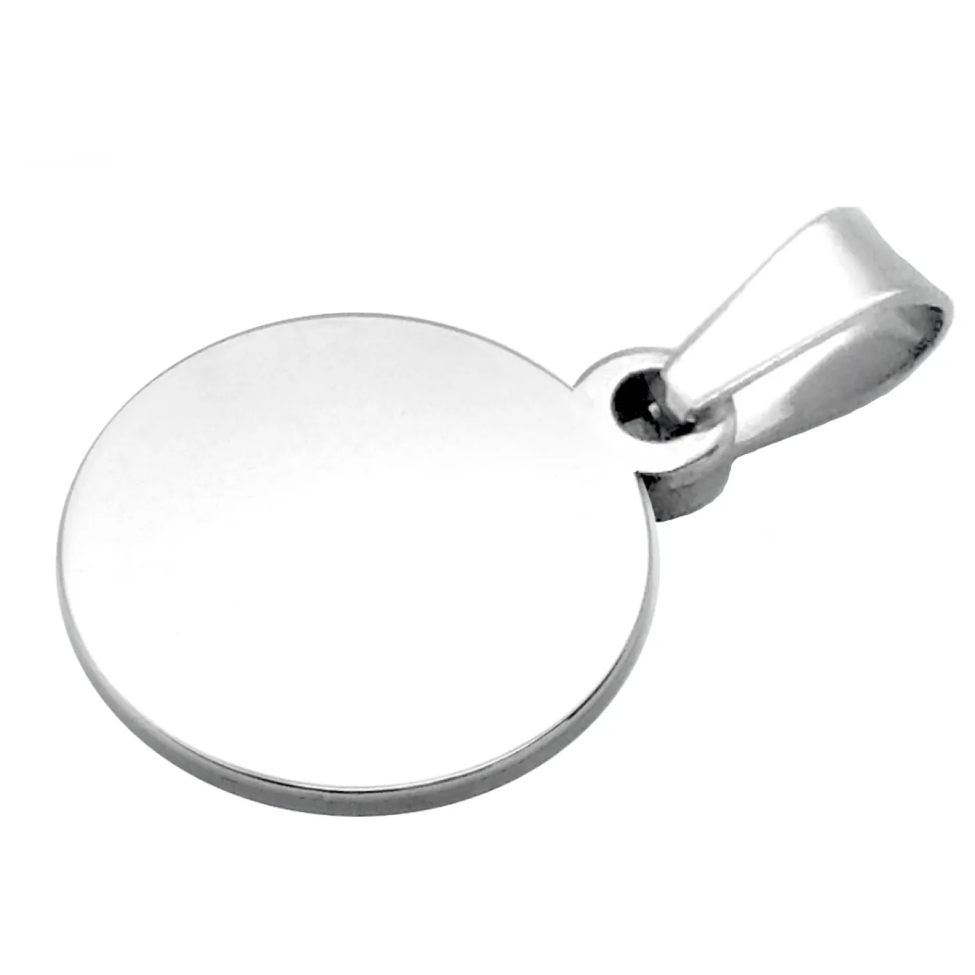 Anhänger-Rohling aus Edelstahl, rund / Innen Rund / Innen Ø 16,05 mm - Schweiz 1 Rappen 1850 - 2006 » Personalisierbar, Farbton Silber – Ansicht 3