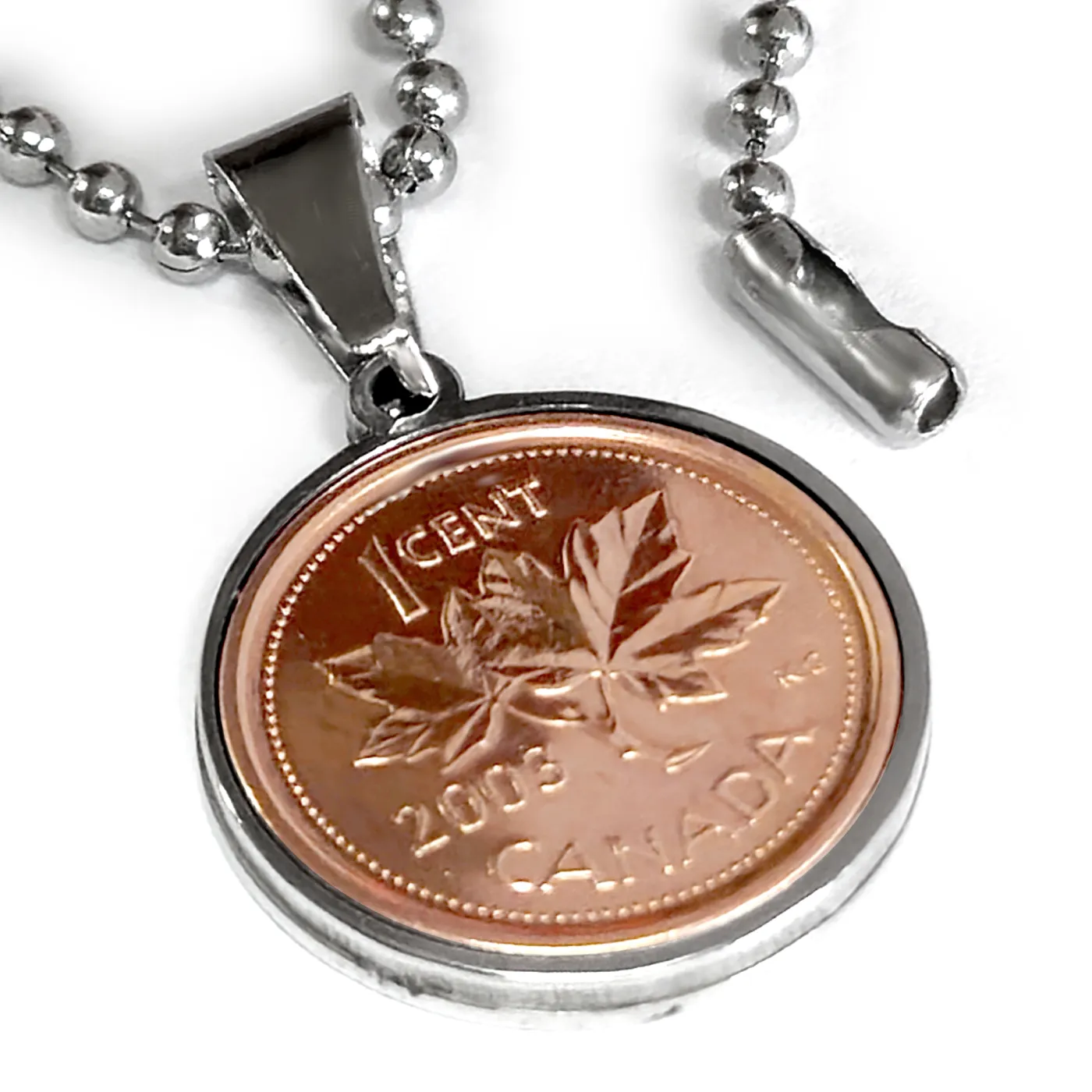 Münzanhänger Kanada AHORNBLATT » 1 Cent 1953 - 2012 personalisierbar – Ansicht 3