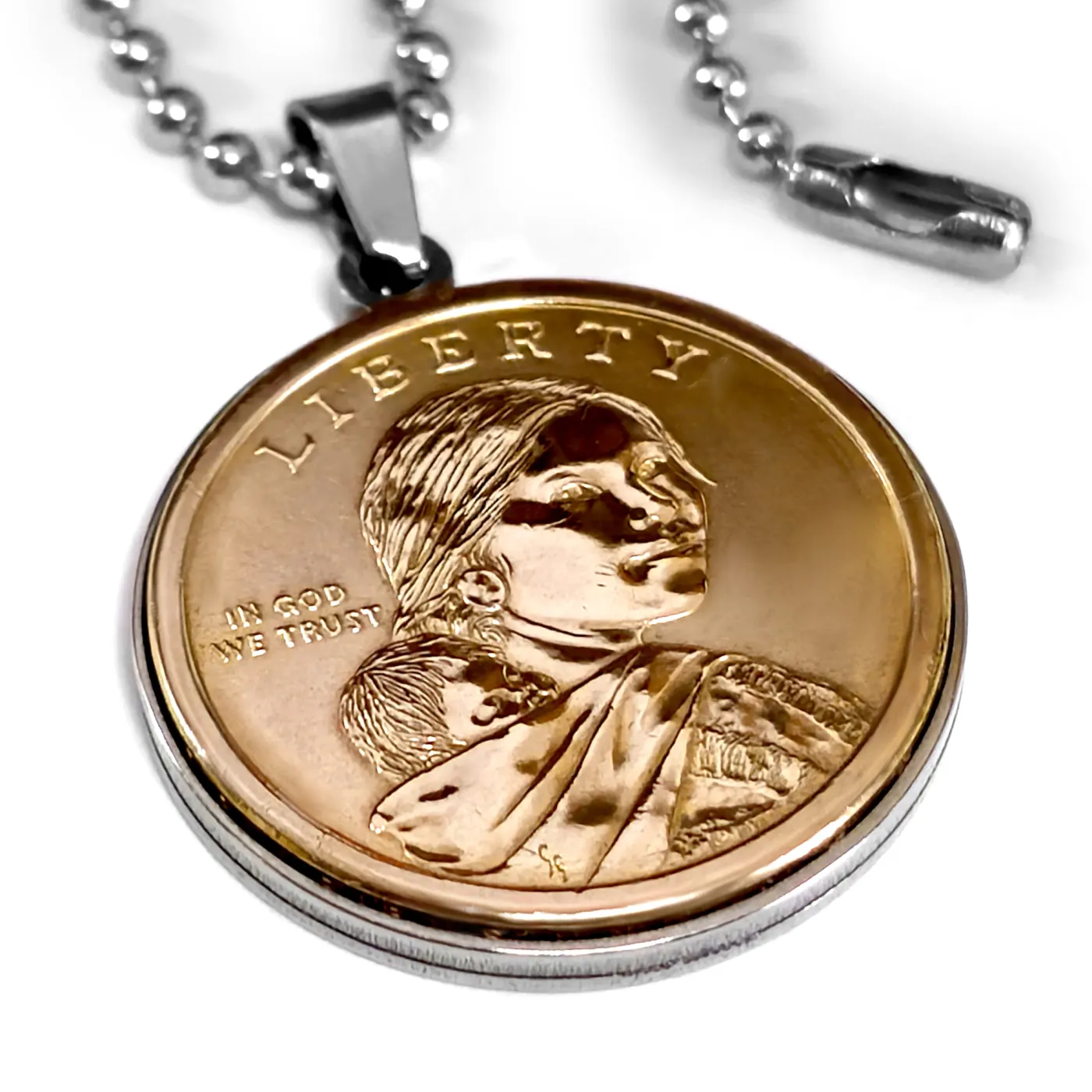 Münzanhänger USA SACAGAWEA 1 Dollar 2000-2008, optional mit Gravur