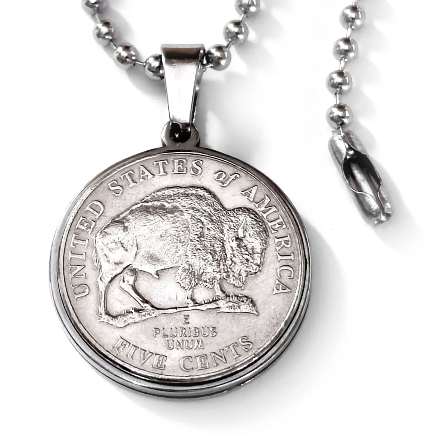 Münzanhänger USA AMERICAN BISON 5 Cent 2005, optional mit Gravur