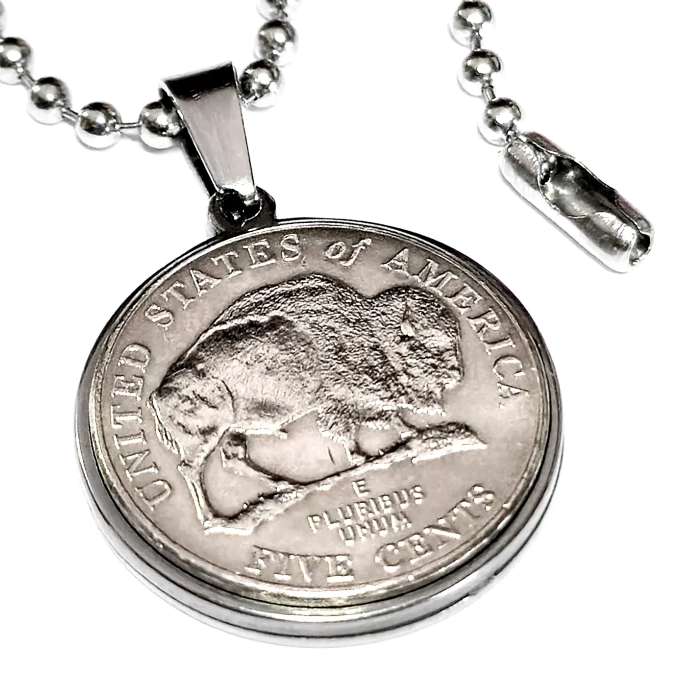 Münzanhänger USA AMERICAN BISON » 5 Cent 2005 personalisierbar – Ansicht 3