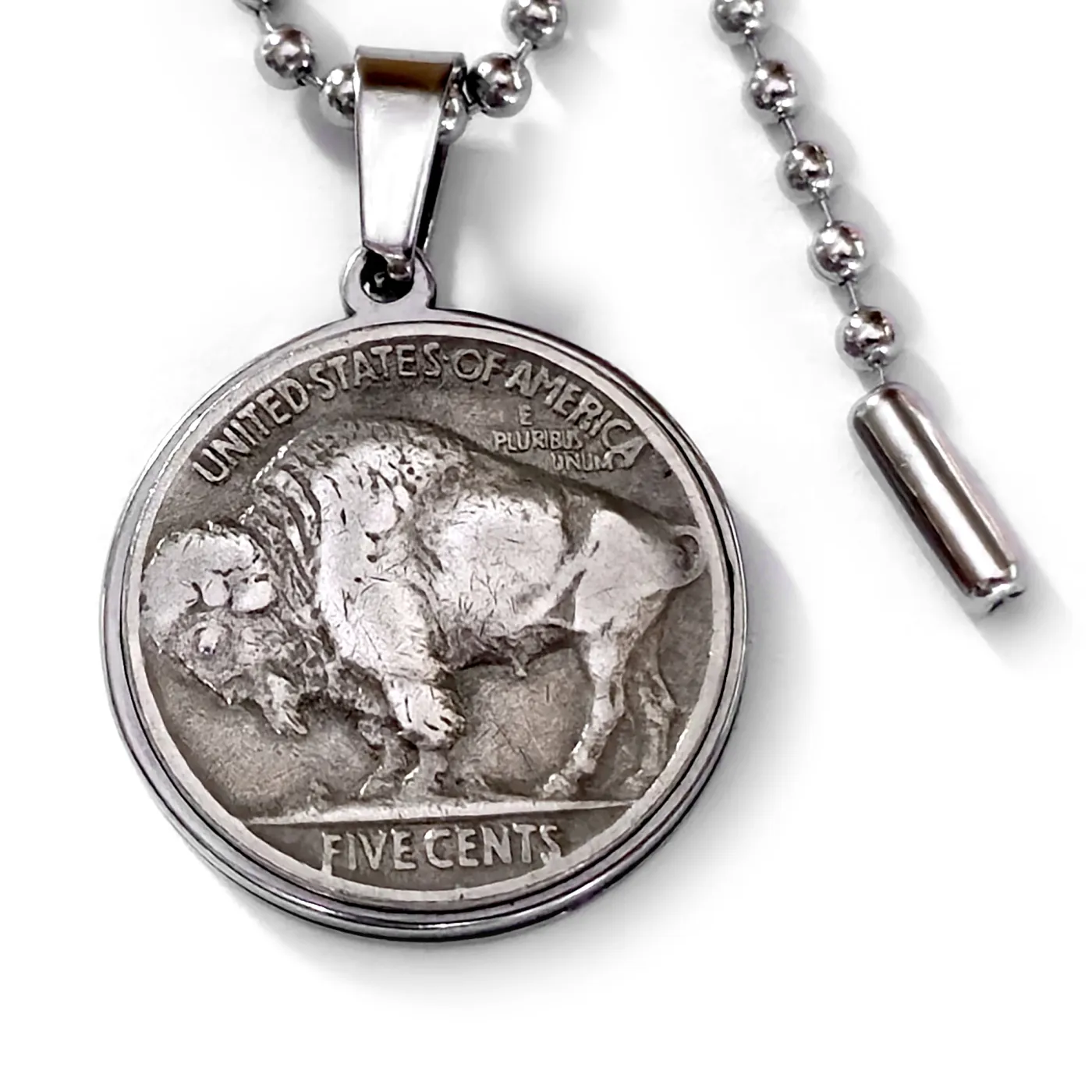 Münzanhänger USA BISON 5 Cent Buffalo Nickel 1913-1938, optional mit Gravur
