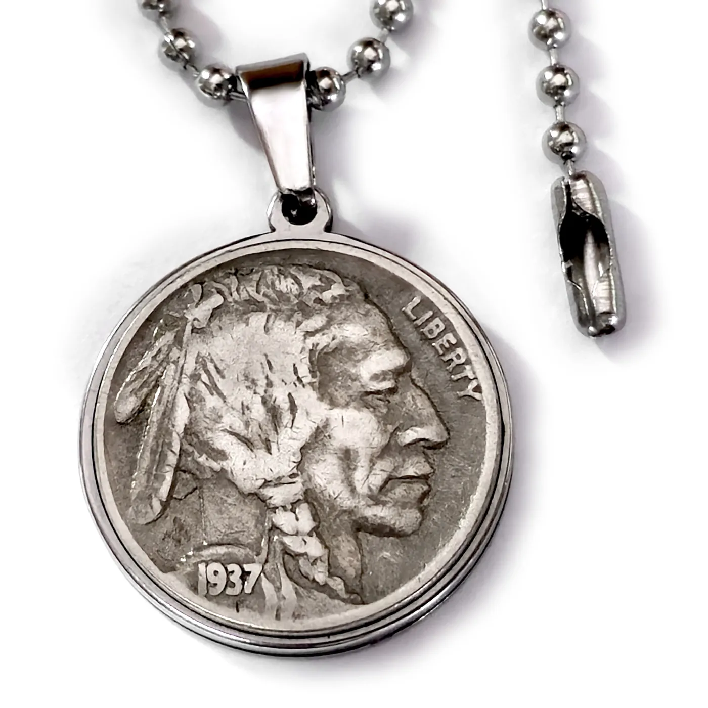 Münzanhänger USA INDIANER 5 Cent Buffalo Nickel 1913-1938, optional mit Gravur