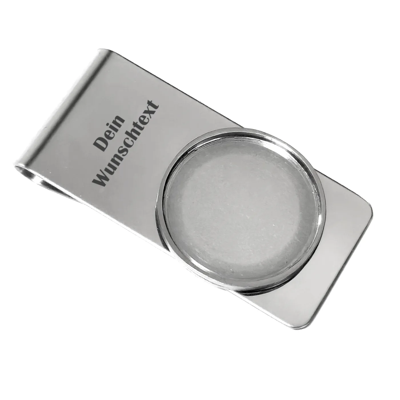 Geldclip-Rohling aus Edelstahl mit einem Einschub Ø 25,75 mm - EU 2 Euro 2001 - xxxx • Farbton Silber – Ansicht 1