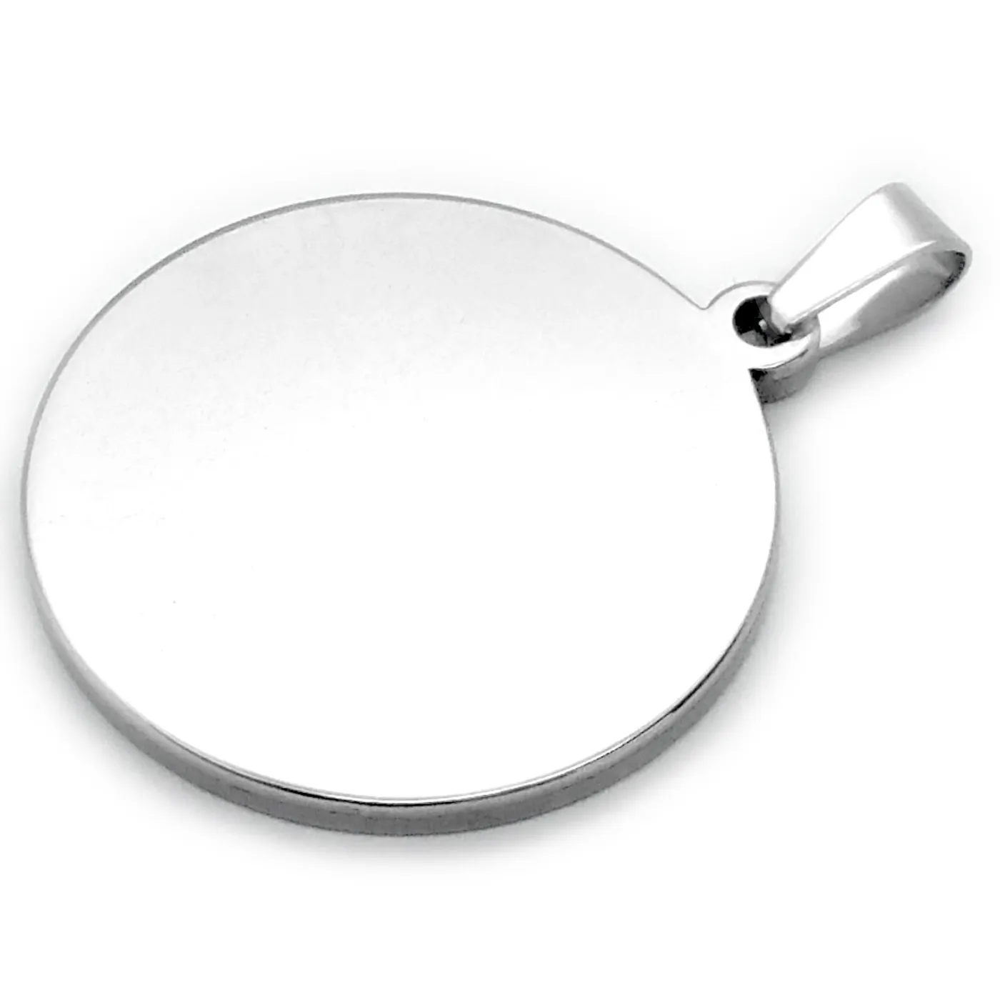 Anhänger-Rohling aus Edelstahl, rund / Innen Ø 24,25 mm - EU 50 Cent 2001 - xxxx » Personalisierbar, Farbton Silber – Ansicht 3