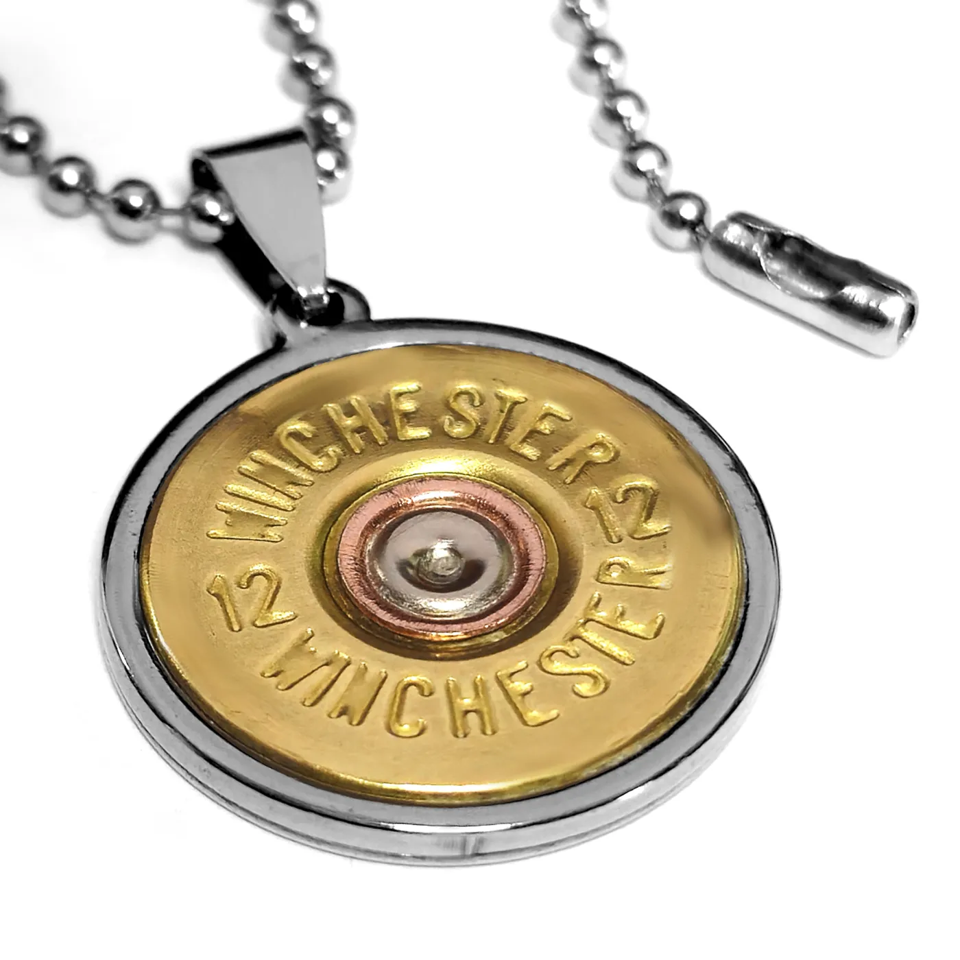 Anhänger Edelstahl • SCHROTPATRONE Kaliber 12 » Personalisierbar – Ansicht 5