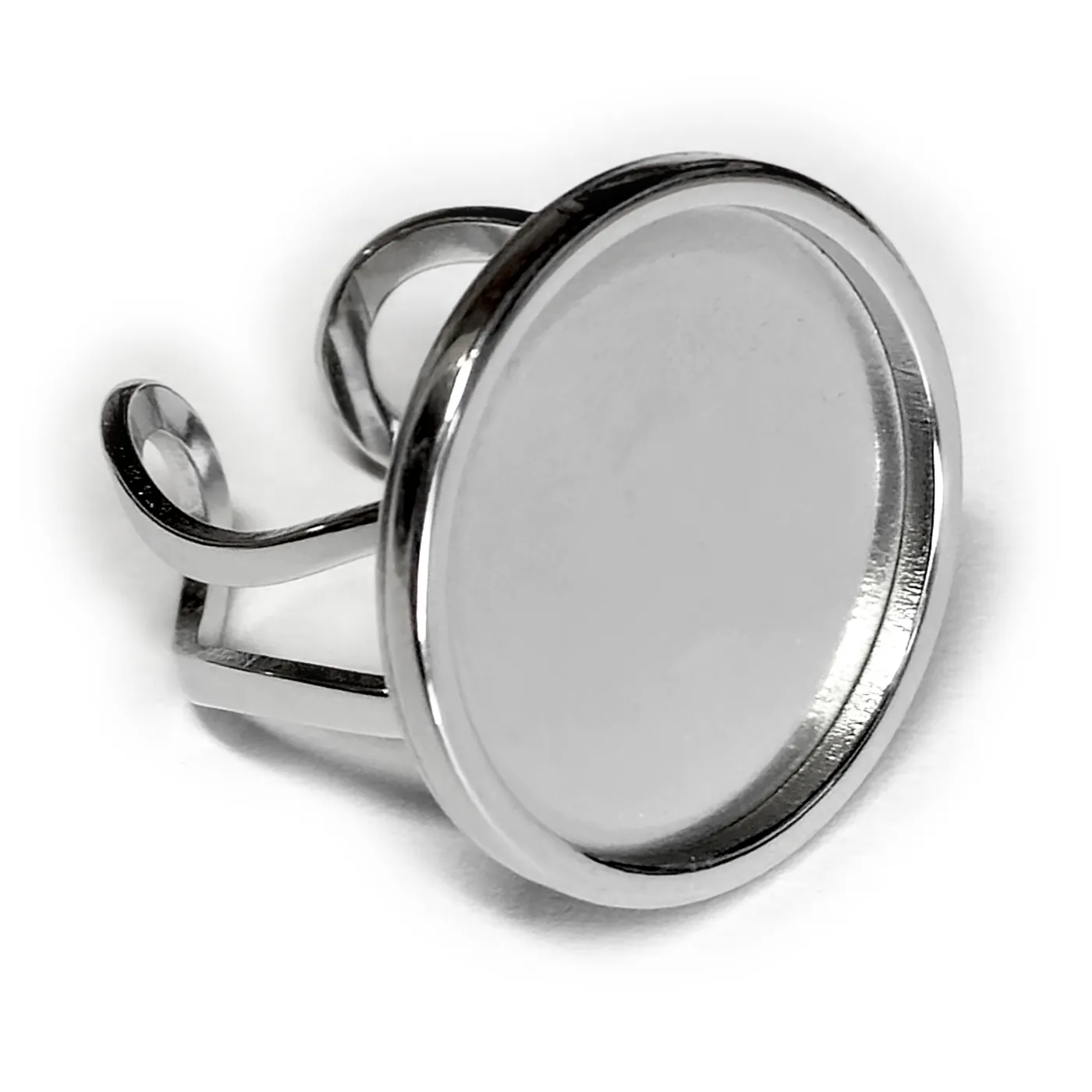 Ringrohlinge aus Edelstahl, rund / Innen Ø 20 mm, Farbton Silber