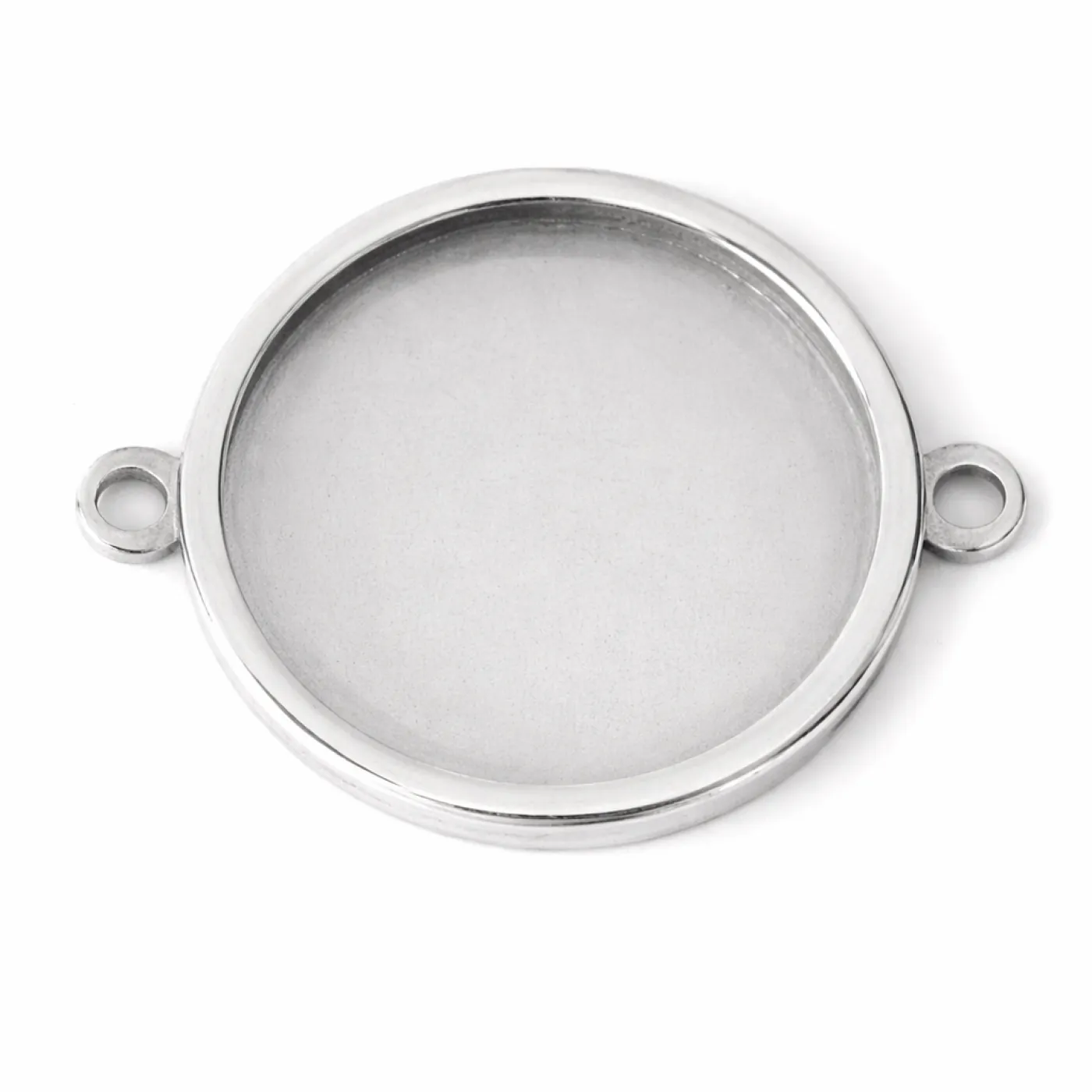 Armband-Rohling aus Edelstahl, rund / Innen Ø 20 mm, Farbton Silber