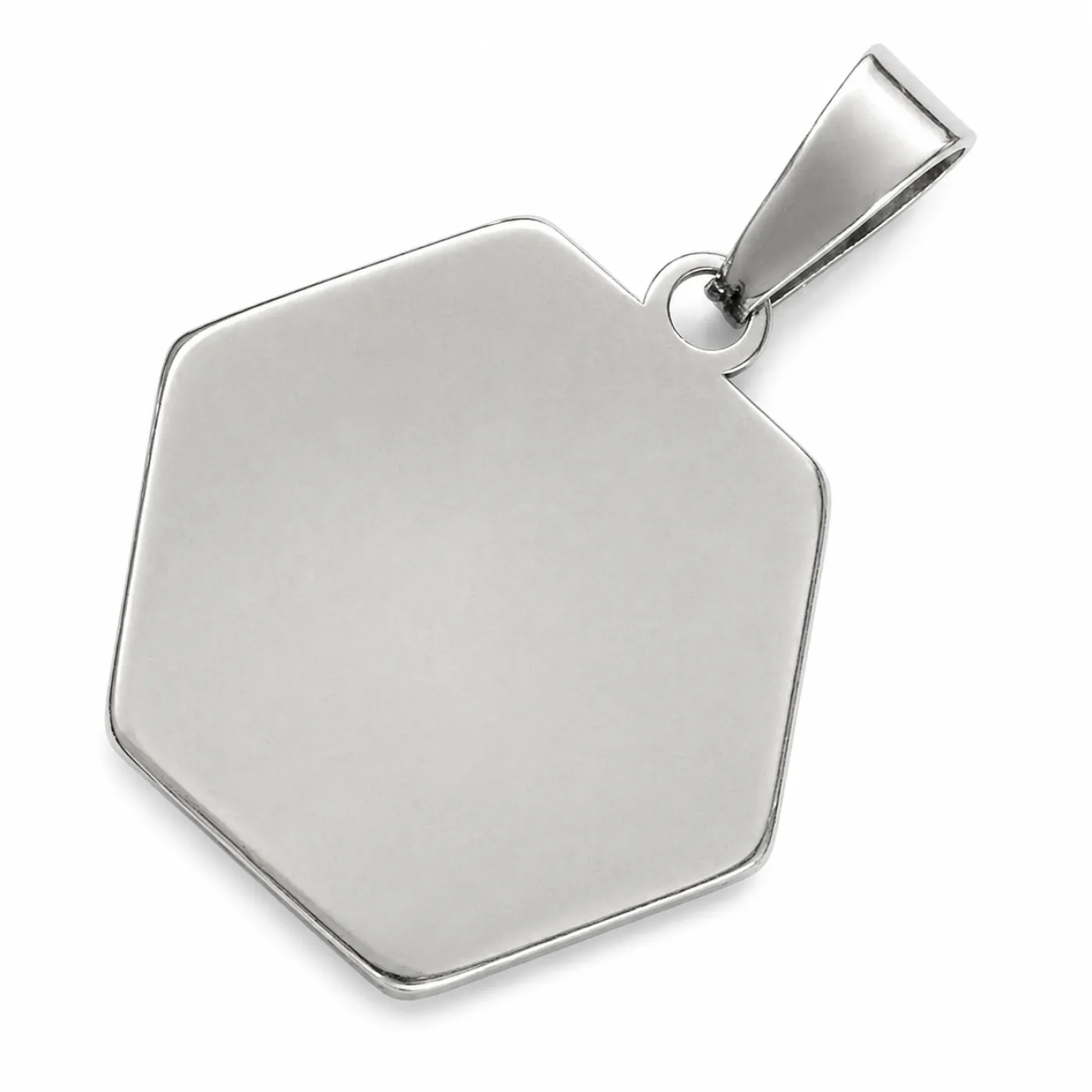Anhänger-Rohling aus Edelstahl, Rechteck / Innen 18x25 mm » Personalisierbar, Farbton Silber – Ansicht 2