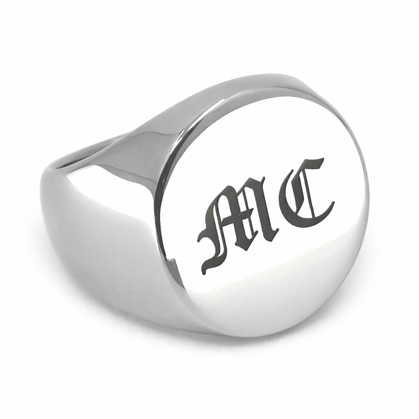 Personalisierter Siegelring aus Edelstahl mit Monogramm-Gravur – in Silber, Schwarz oder Gold