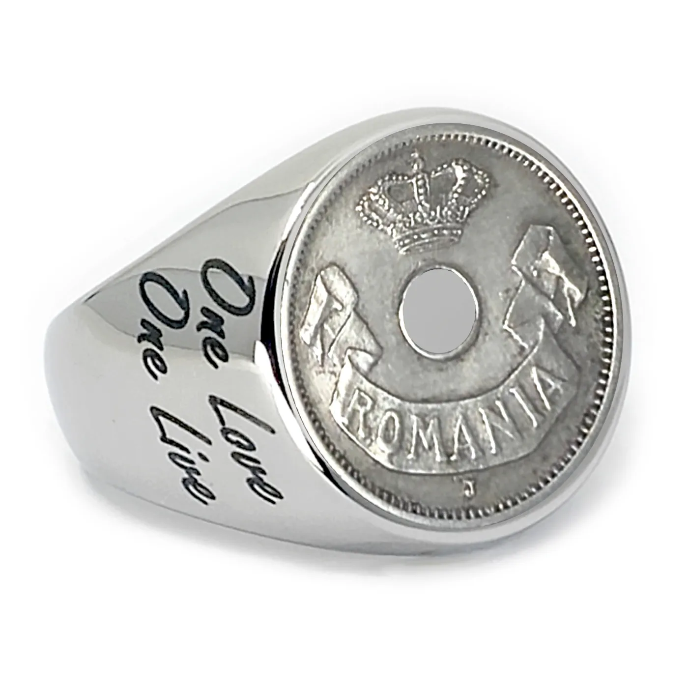 Münze: 5 Bani Rumänien (Lochmünze) Prägejahr: 1905-1906 Motiv: Krone mit Schriftzug ROMANIA