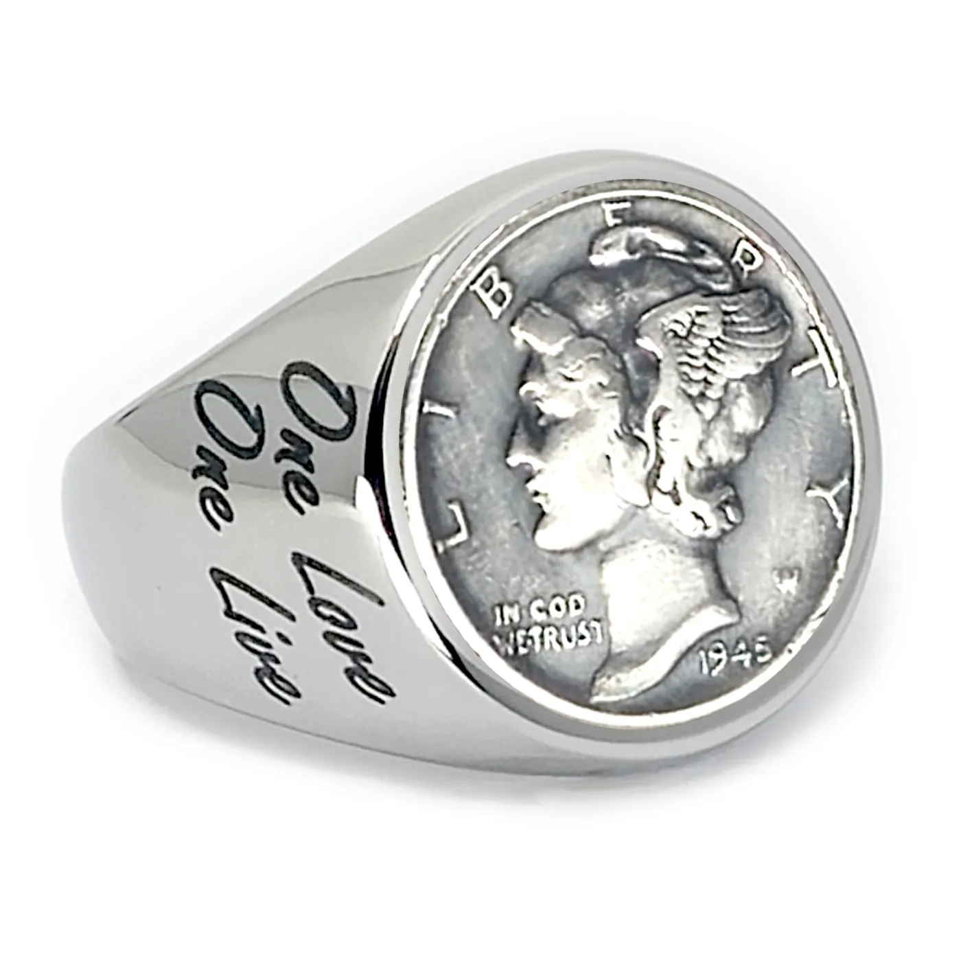 Münze: Dime Mercury USA / Silber 900 Prägejahr: 1916-1945 Motiv: Brustbild der Liberty und Schriftzug LIBERTY und IN.GOD WE.TRUST.