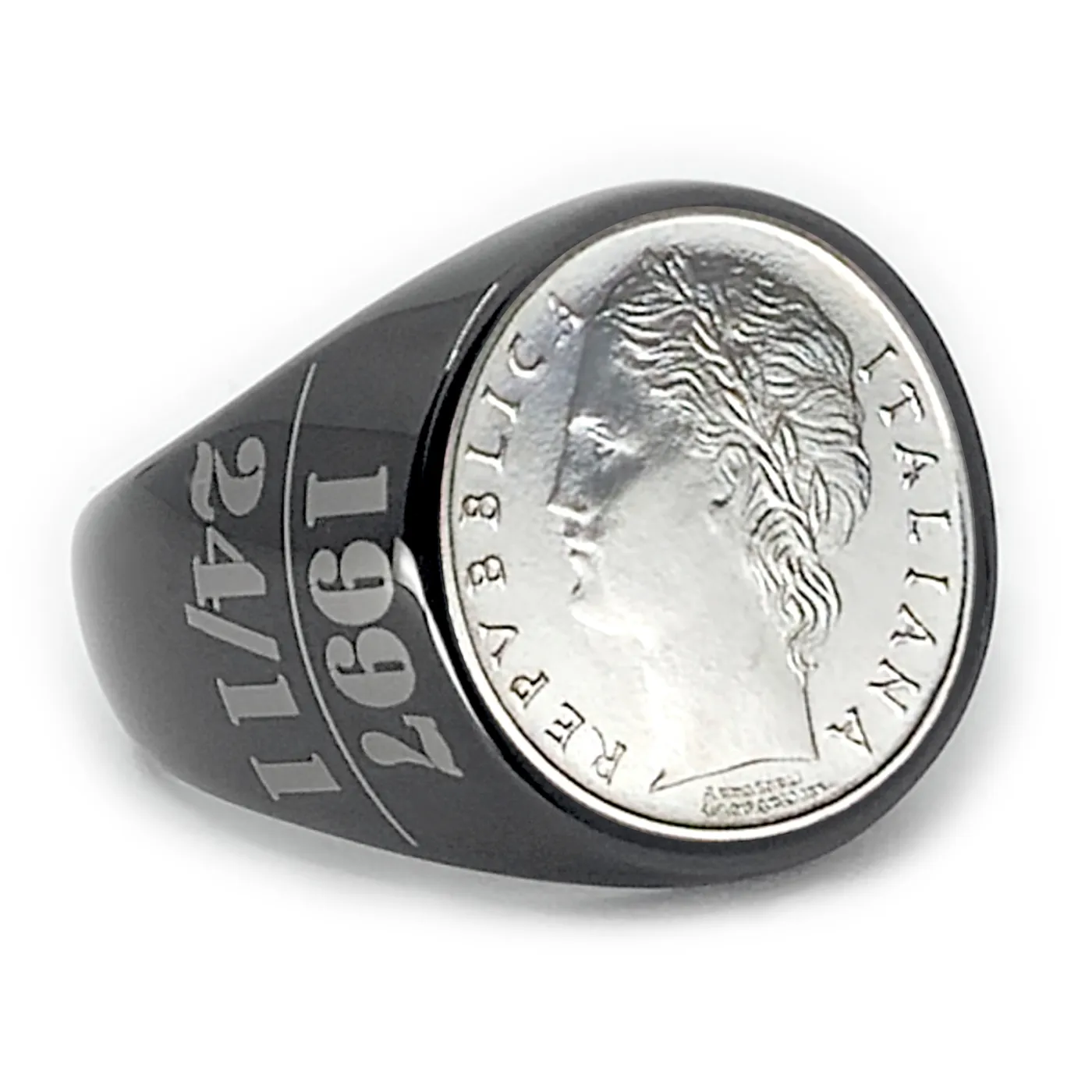 Handgefertigter Ring aus einer 100-Lire-Münze – einzigartiger Schmuck
