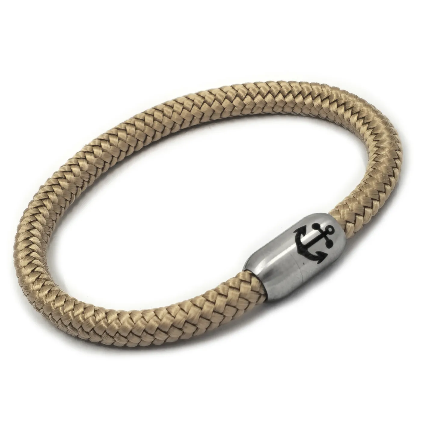 Segeltau-Armband Ø 6 mm mit Edelstahl-Magnetverschluss, Farbauswahl, optional mit Ankergravur