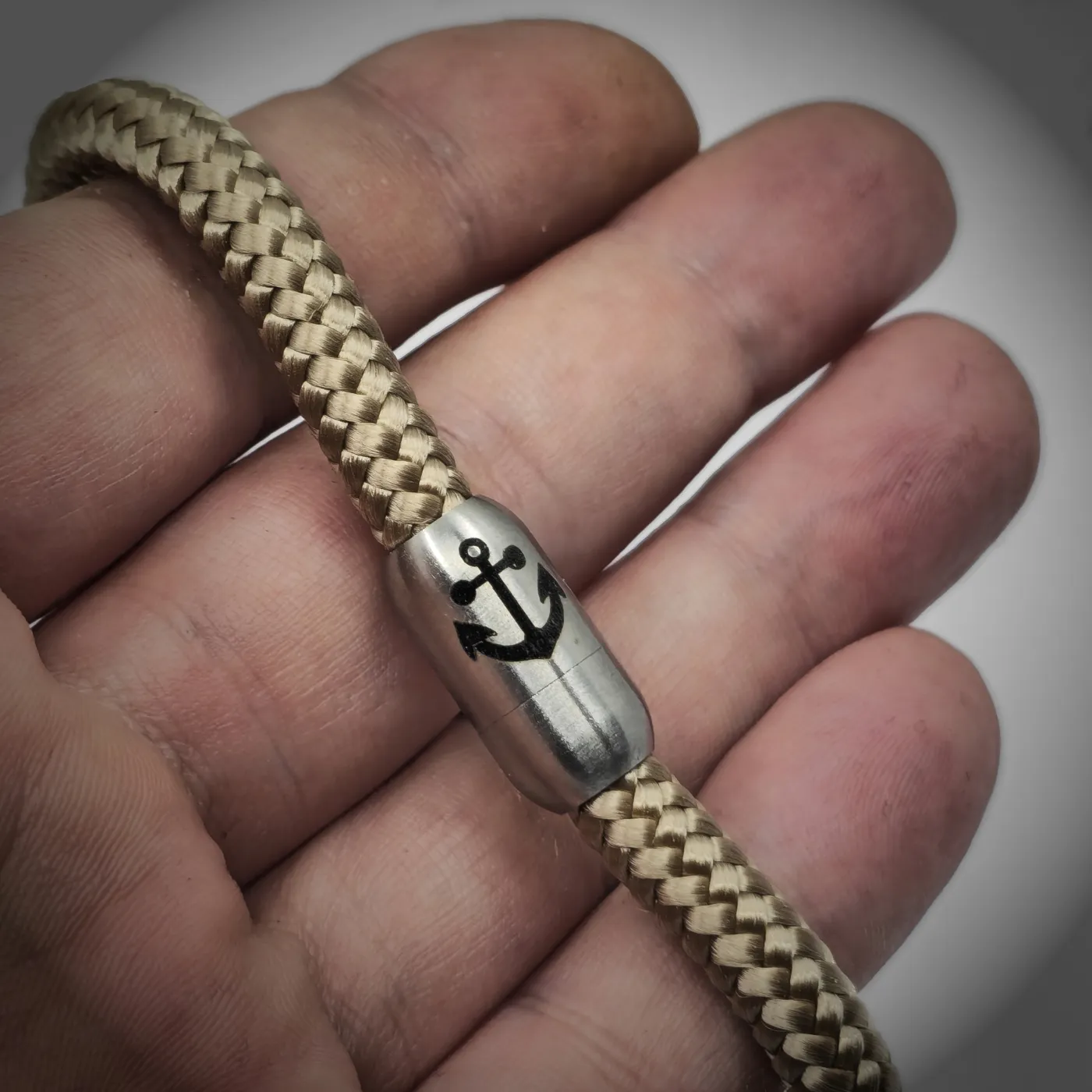 Segeltau-Armband Ø 6 mm mit Edelstahl-Magnetverschluss • Farbauswahl - optional mit Anker Gravur – Ansicht 2