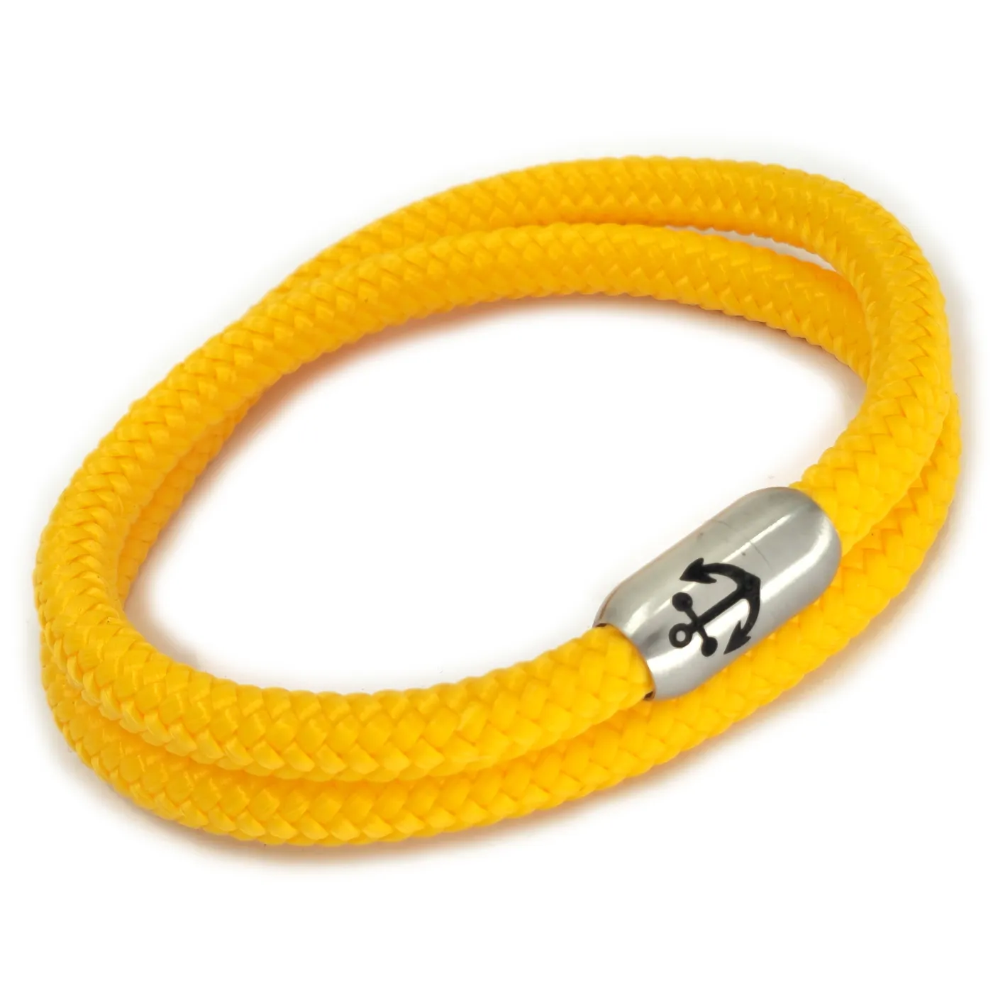 Segeltau-Armband 2 x Ø 6 mm mit Edelstahl-Magnetverschluss, Farbauswahl, optional mit Ankergravur