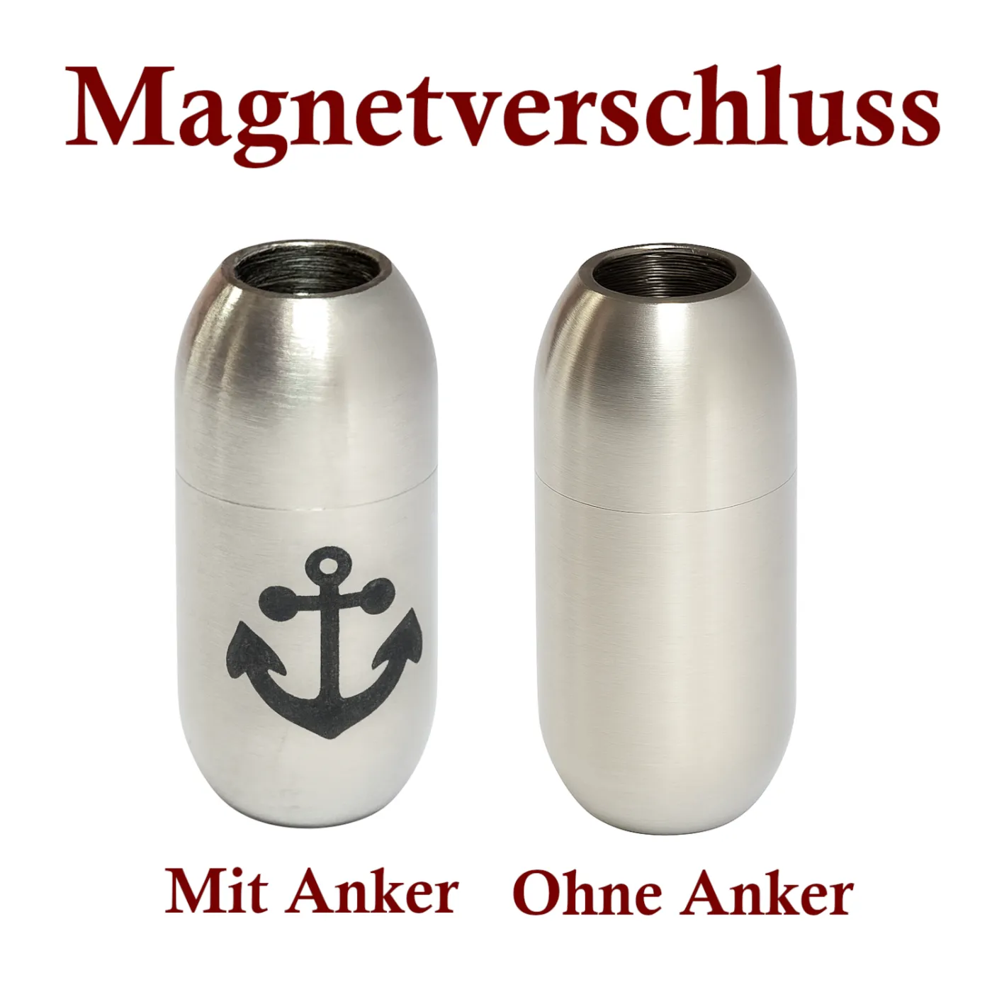 Segeltau-Armband Ø 6 mm mit Edelstahl-Magnetverschluss in Naturhanf-Optik • optional mit Anker Gravur – Ansicht 1