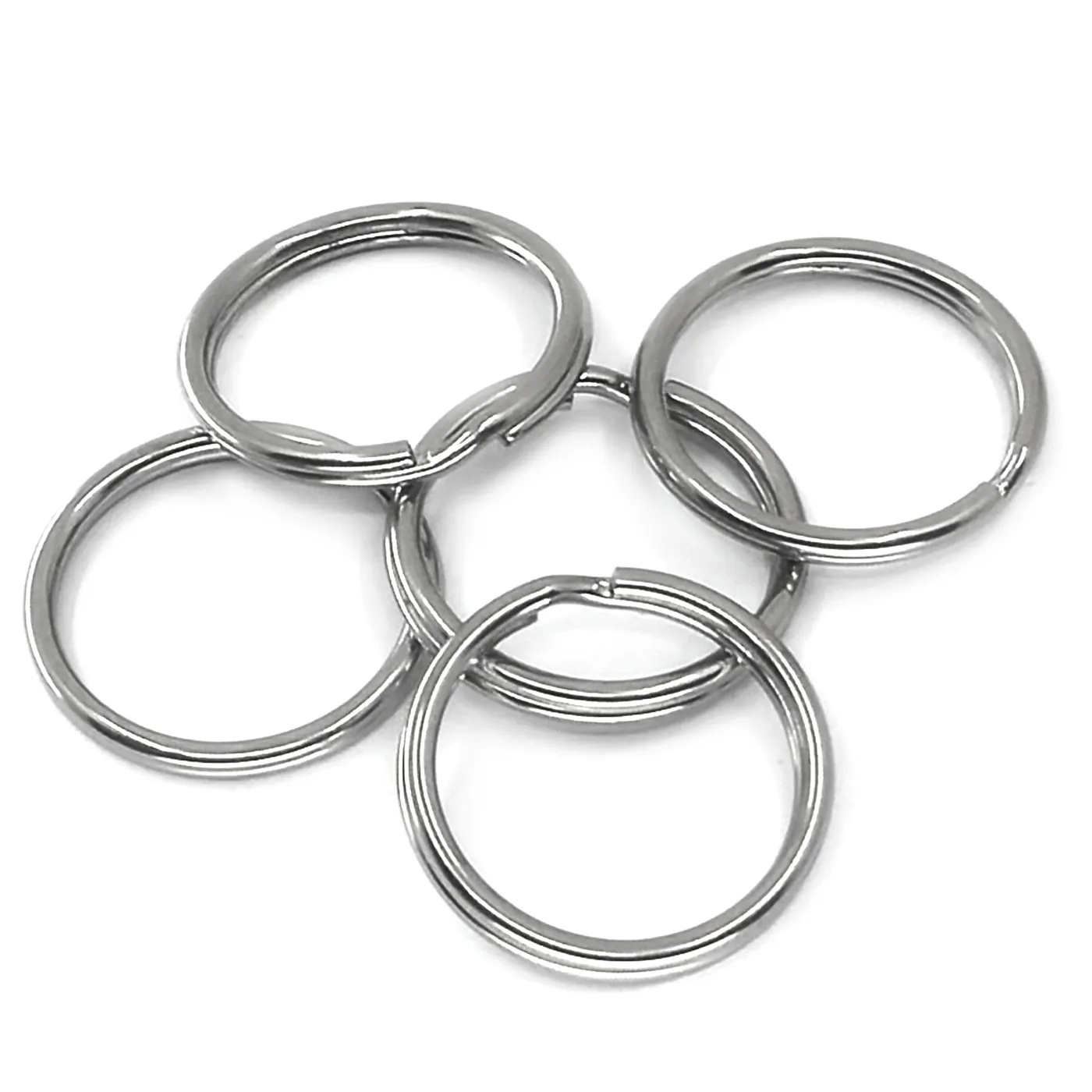 Schlüsselring aus Edelstahl groß 24 / 28 mm (5 Stück)