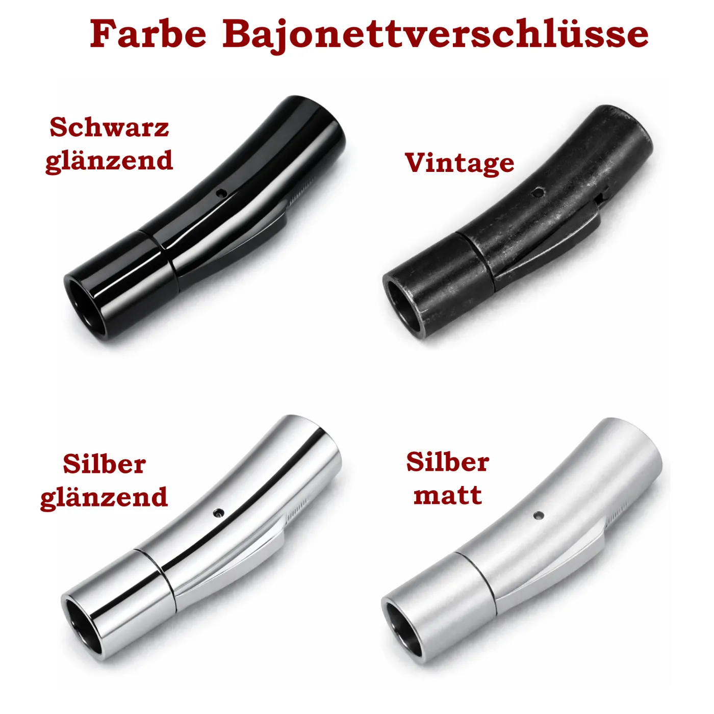 Lederarmband Ø 8 mm mit Edelstahl-Bajonettverschluss • Farbauswahl – Ansicht 1