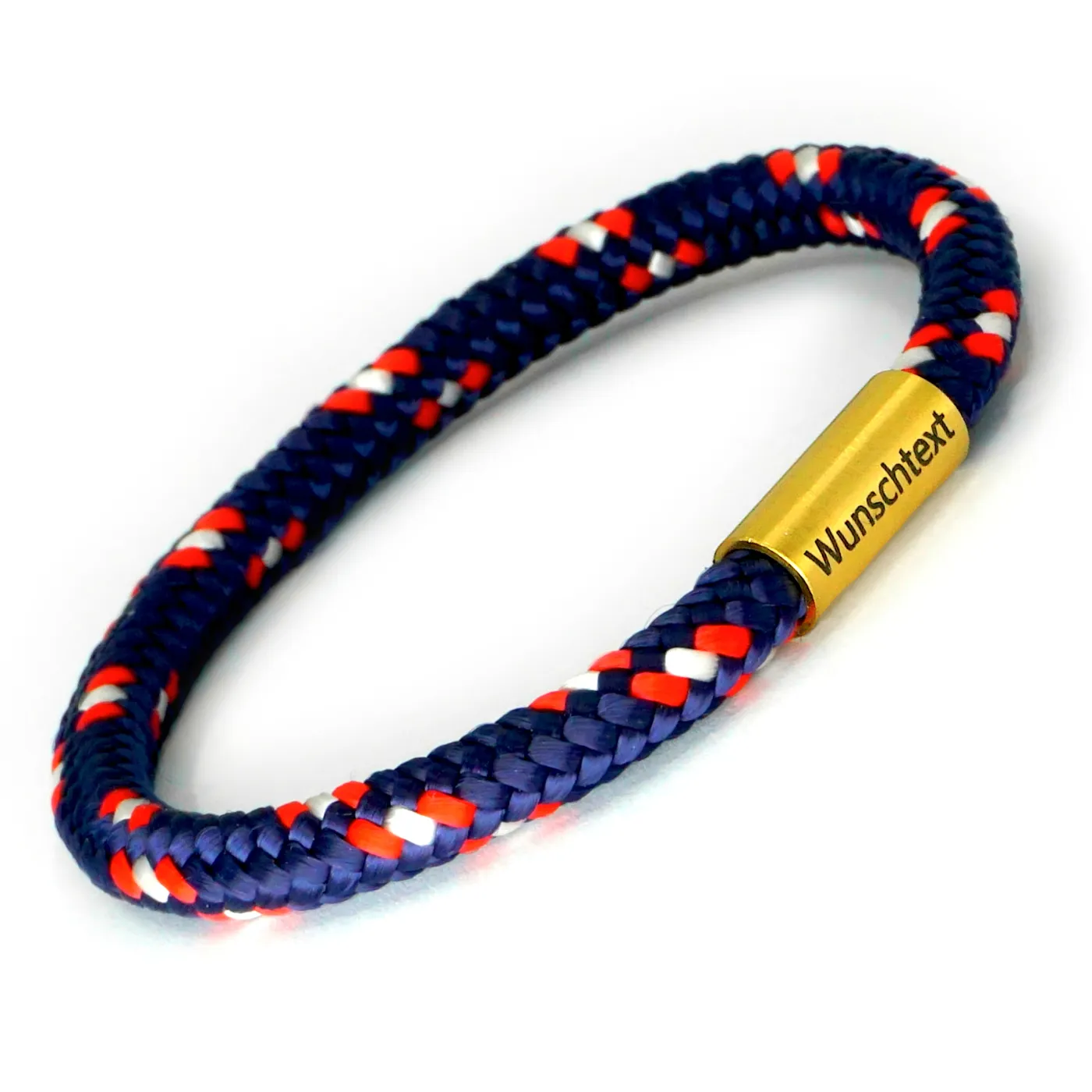Segeltau-Armband Ø 6 mm mit Edelstahl-Magnetverschluss, inklusive Gravur, Farbauswahl Segeltau & Verschluss
