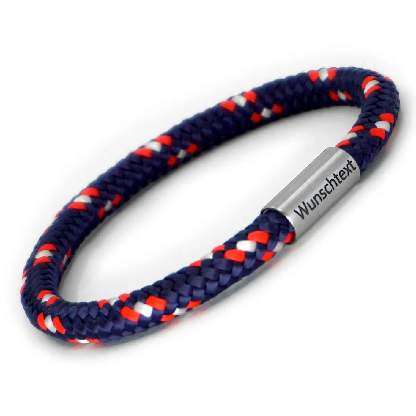 Handgemachtes Armband aus Segeltau mit Magnetverschluss aus Edelstahl