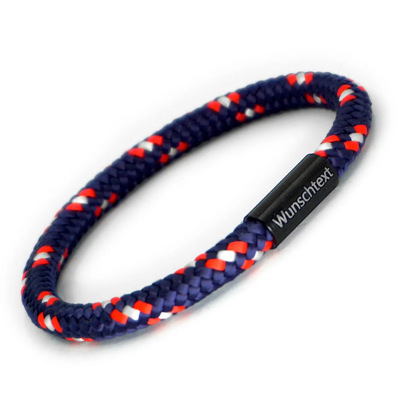 Maritimes Segeltau-Armband mit 6 mm Durchmesser und personalisierter Gravur