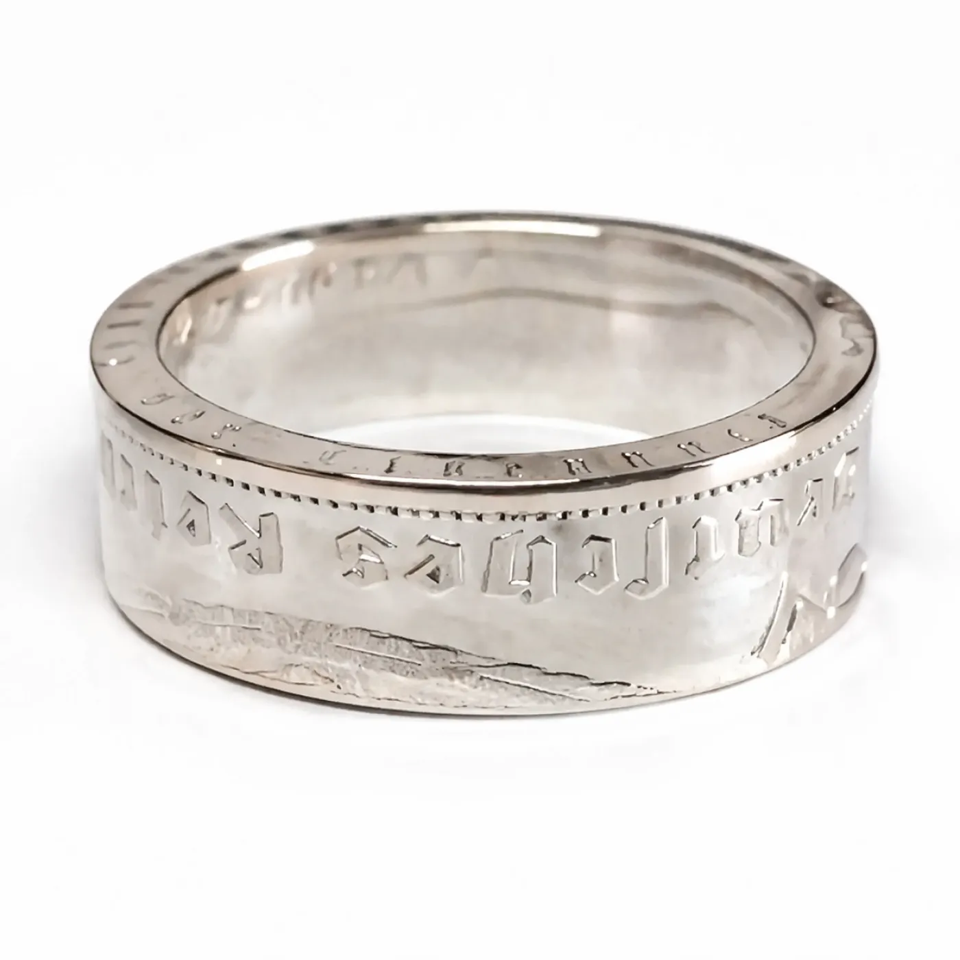 Münzring Deutsches Reich 2 Reichsmark Adler 1936-39 Silber 625er Größe 52 bis 60 • Finish Silber – Ansicht 1