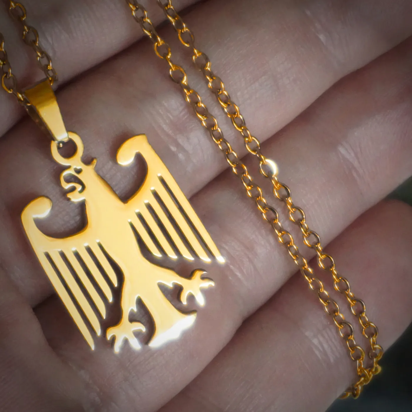 Edelstahl Anhänger Bundesadler 24 x 20 mm inklusive Kette 45 / 50 cm – Ansicht 4
