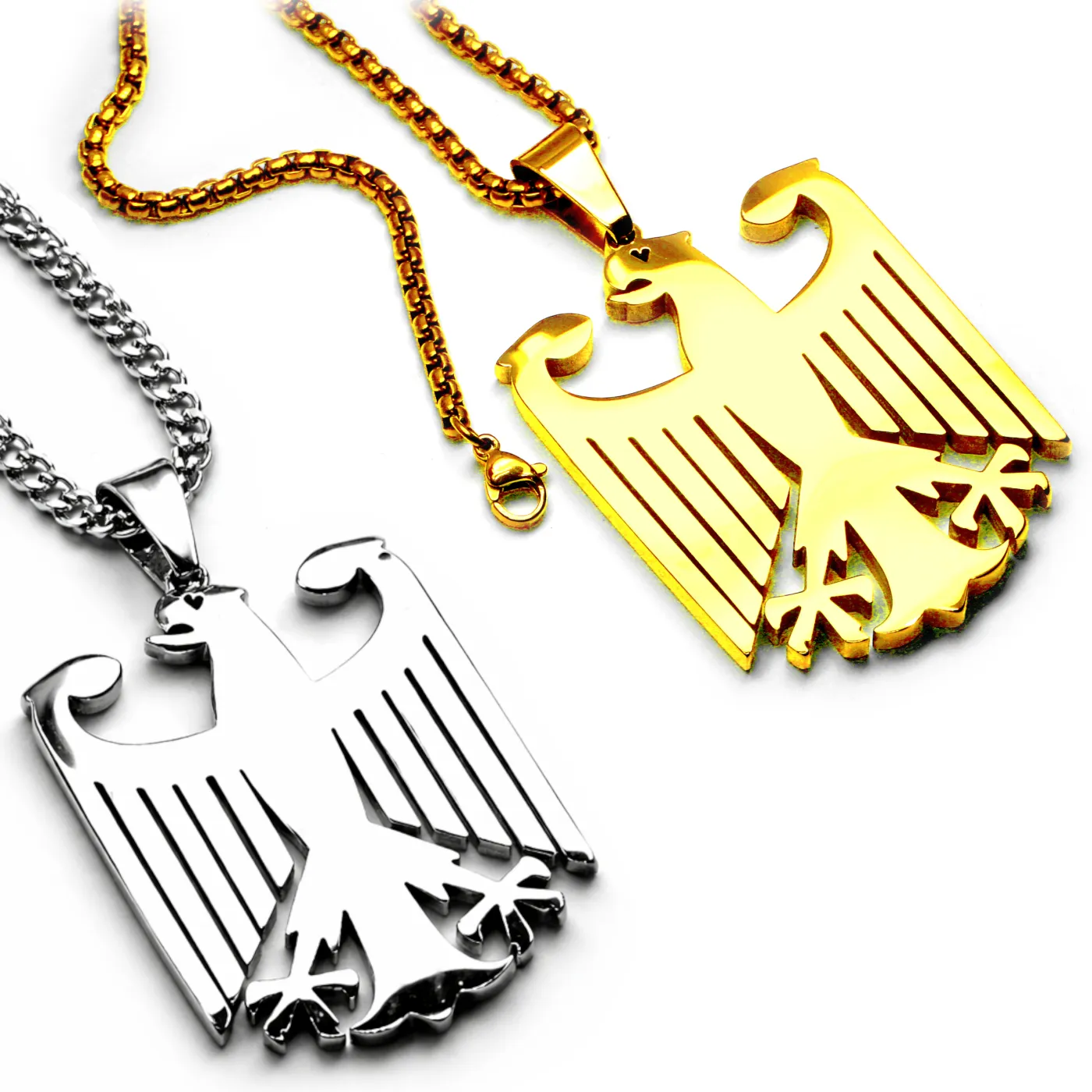 Edelstahl Anhänger Bundesadler XXL 52 x 40 mm inkl. Kette 60 cm » Personalisierbar – Ansicht 6