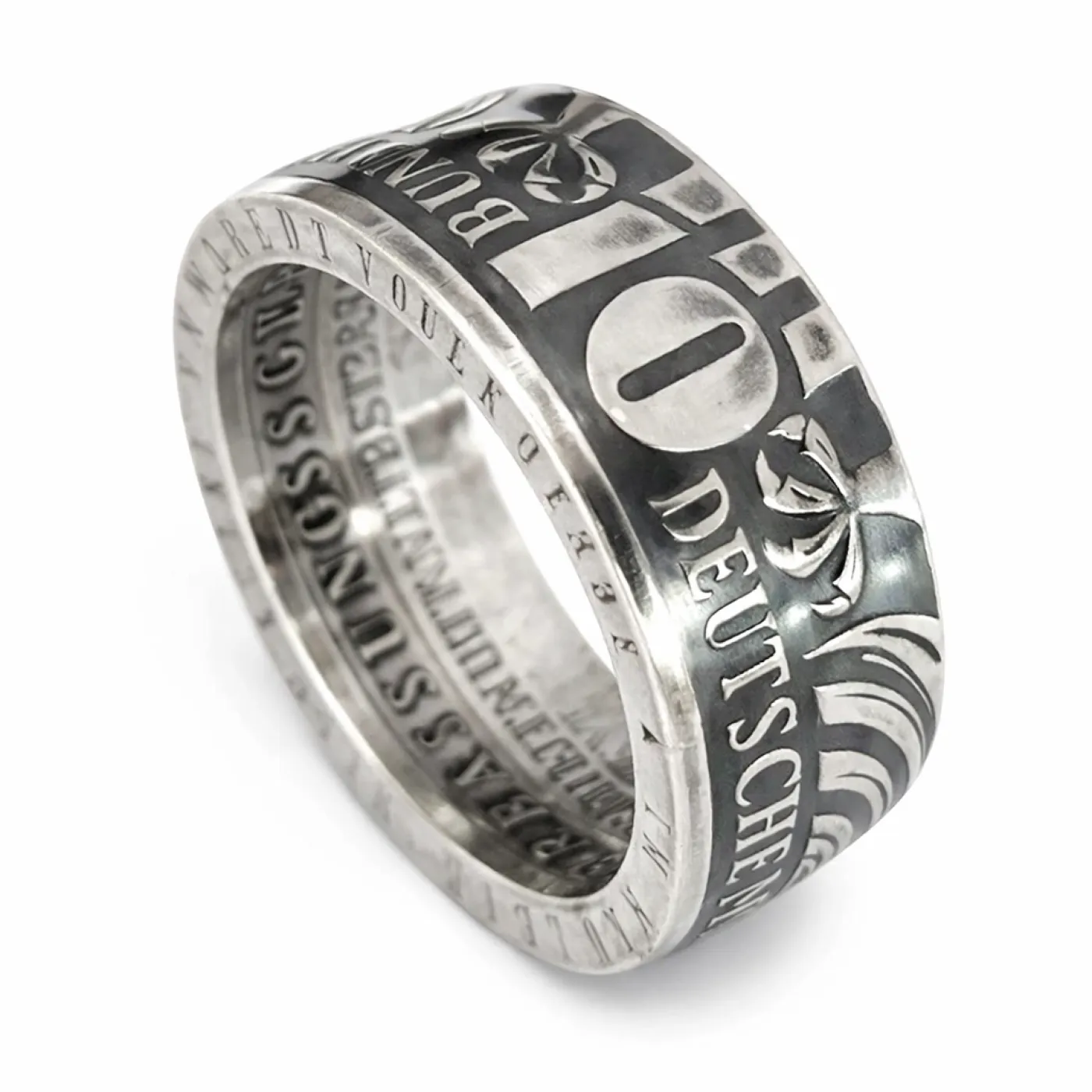 Münzring BRD 10 Mark 2001 Bundesverfassungsgericht Adler Silber 925er Größe 56 bis 72