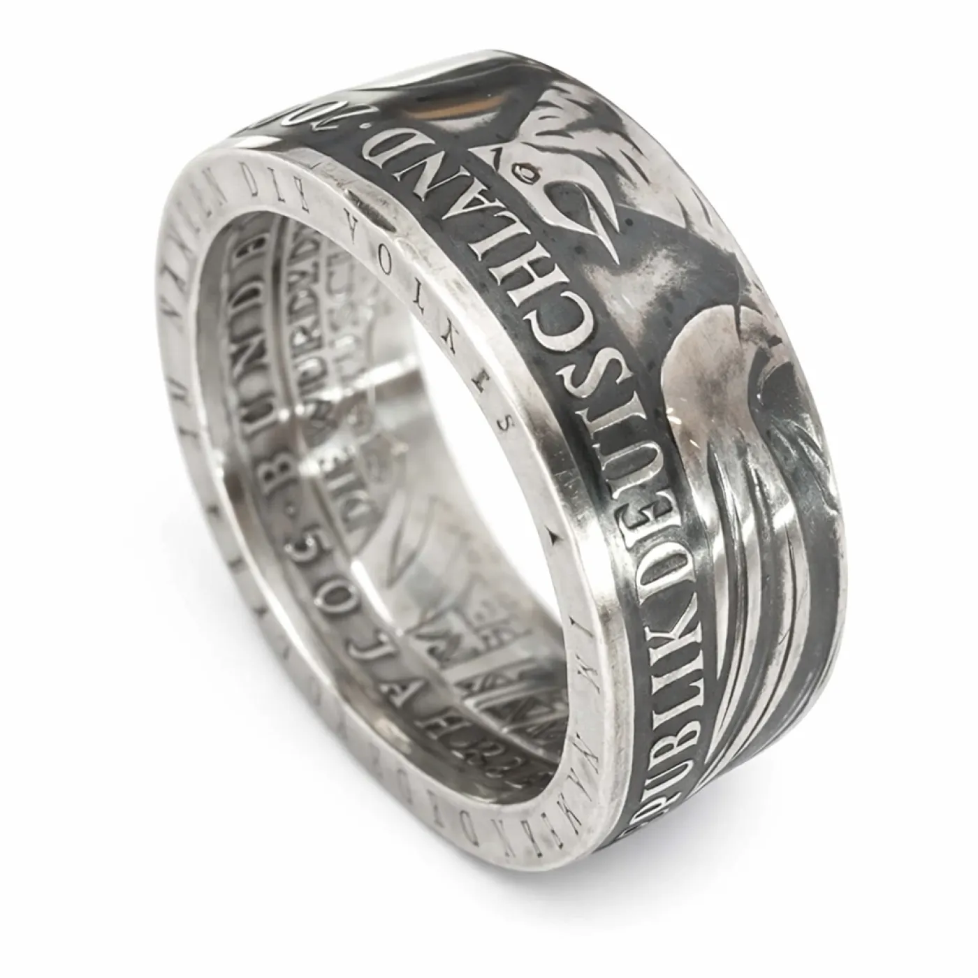 Münzring BRD 10 Mark 2001 Bundesverfassungsgericht Adler Silber 925er Größe 56 bis 72