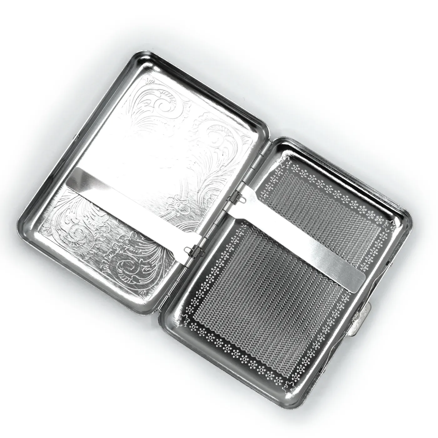 Zigarettenetui mit Gravur für 14 Zigaretten INITIALEN Farbe Silber » Personalisierbar - Diamantgravur – Ansicht 3