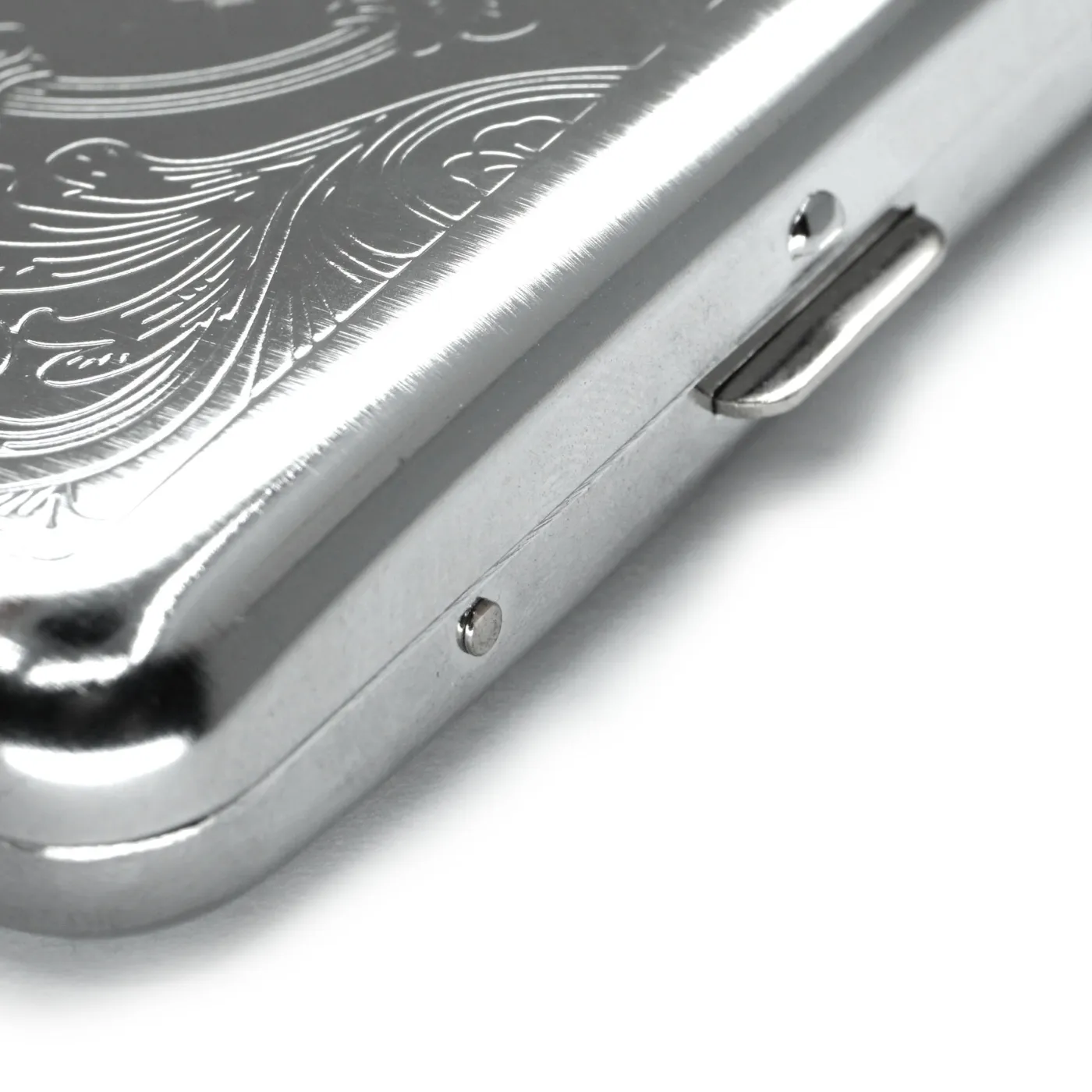Zigarettenetui mit Gravur für 14 Zigaretten INITIALEN Farbe Silber » Personalisierbar - Diamantgravur – Ansicht 2