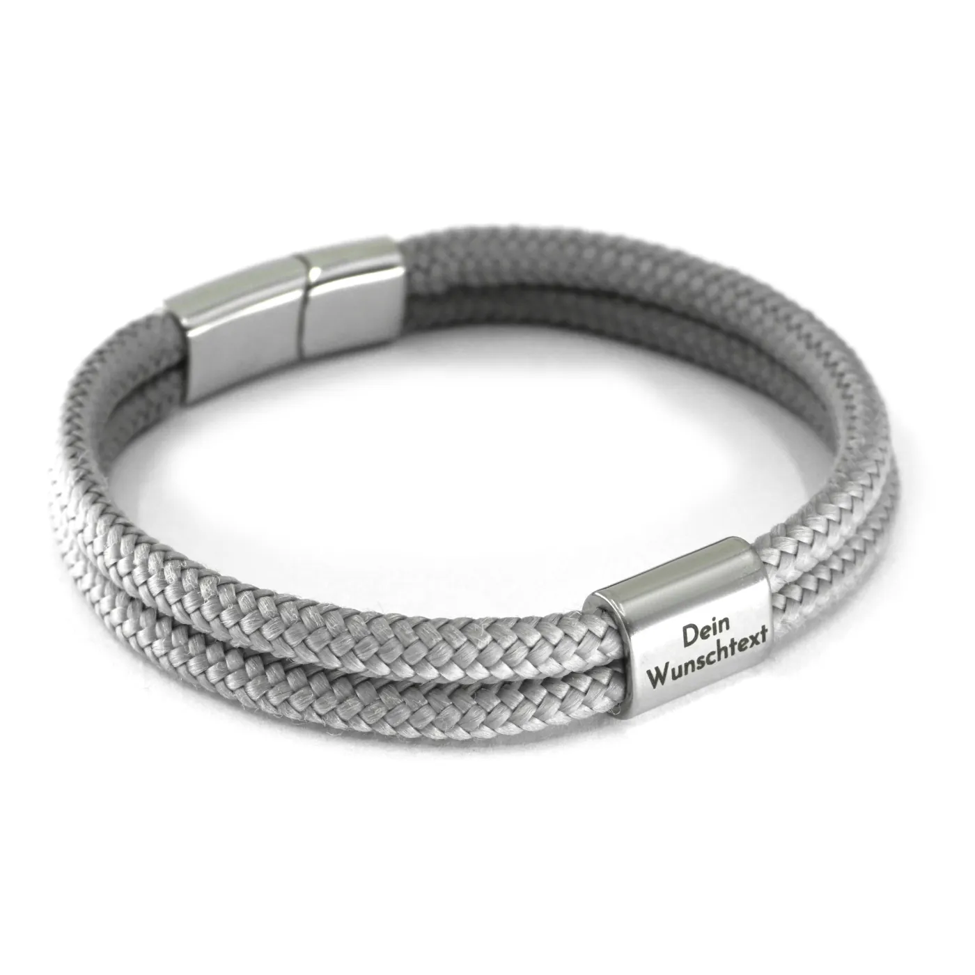 Segeltau-Armband 2 x Ø 4 mm mit Edelstahl-Magnet-Schiebeverschluss » Personalisierbar, Farbauswahl – Ansicht 1