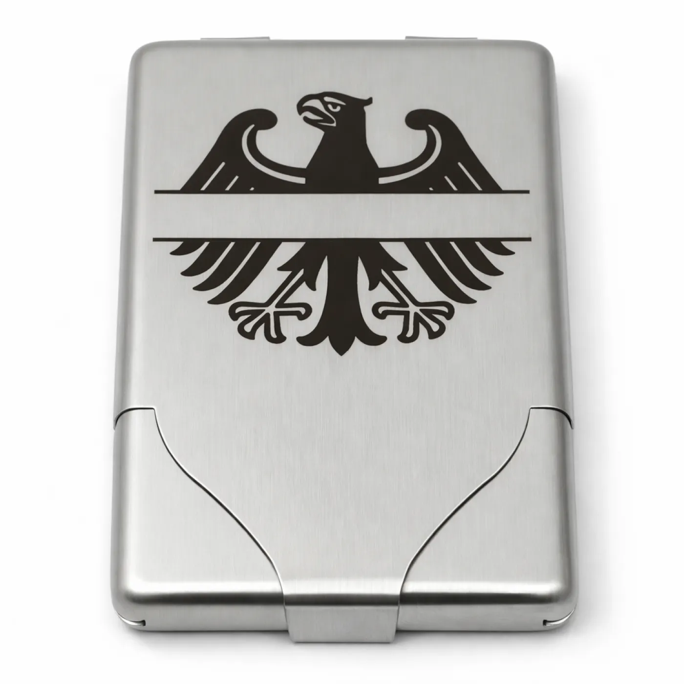 Zigarettenetui mit Gravur für 8 Zigaretten Motiv LÄNDER, Farbton Etui Silber gebürstet, inklusive Gravur