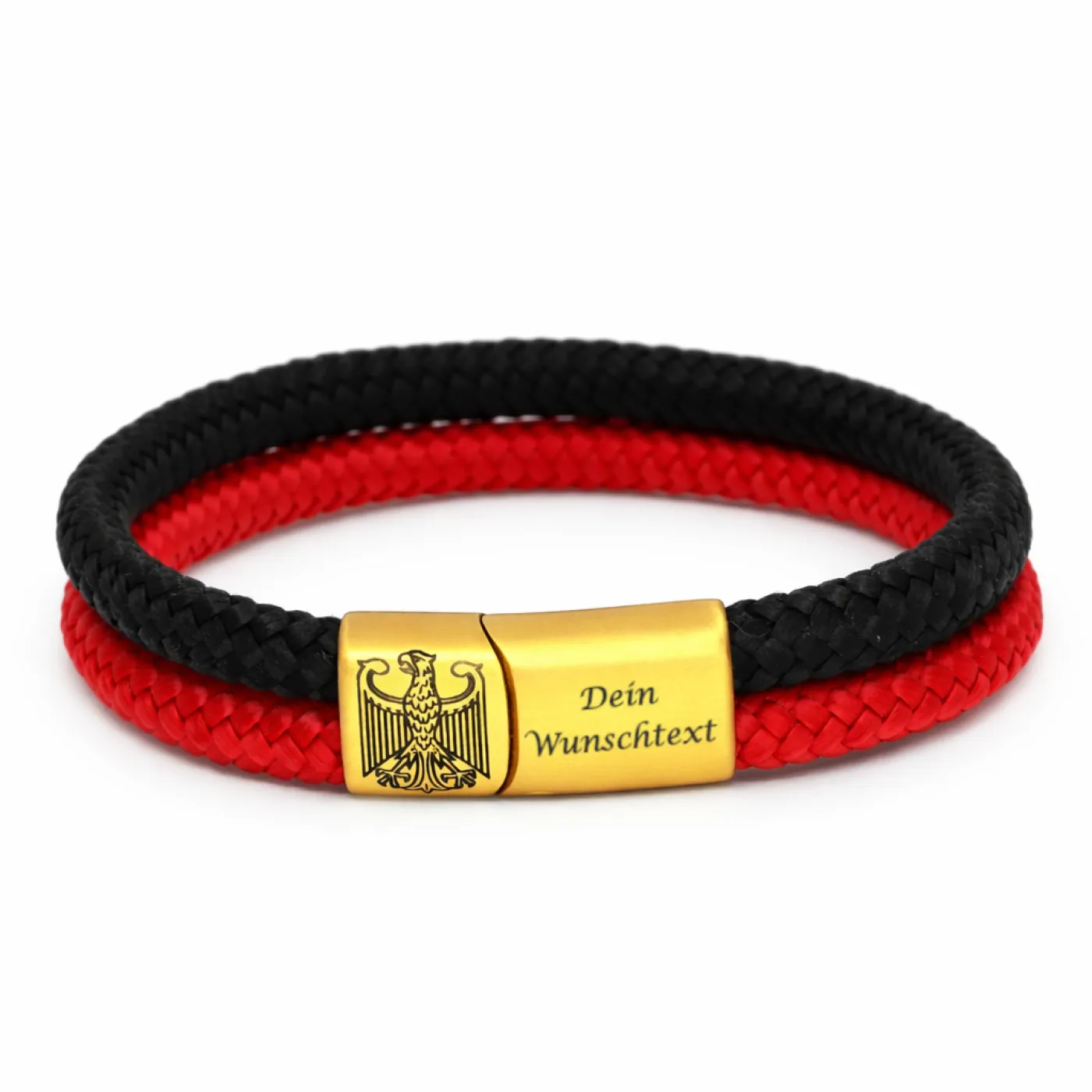 Segeltau-Armband DEUTSCHLAND Adler 2 x Ø 6 mm mit Edelstahl-Magnetverschluss, optional mit Gravur