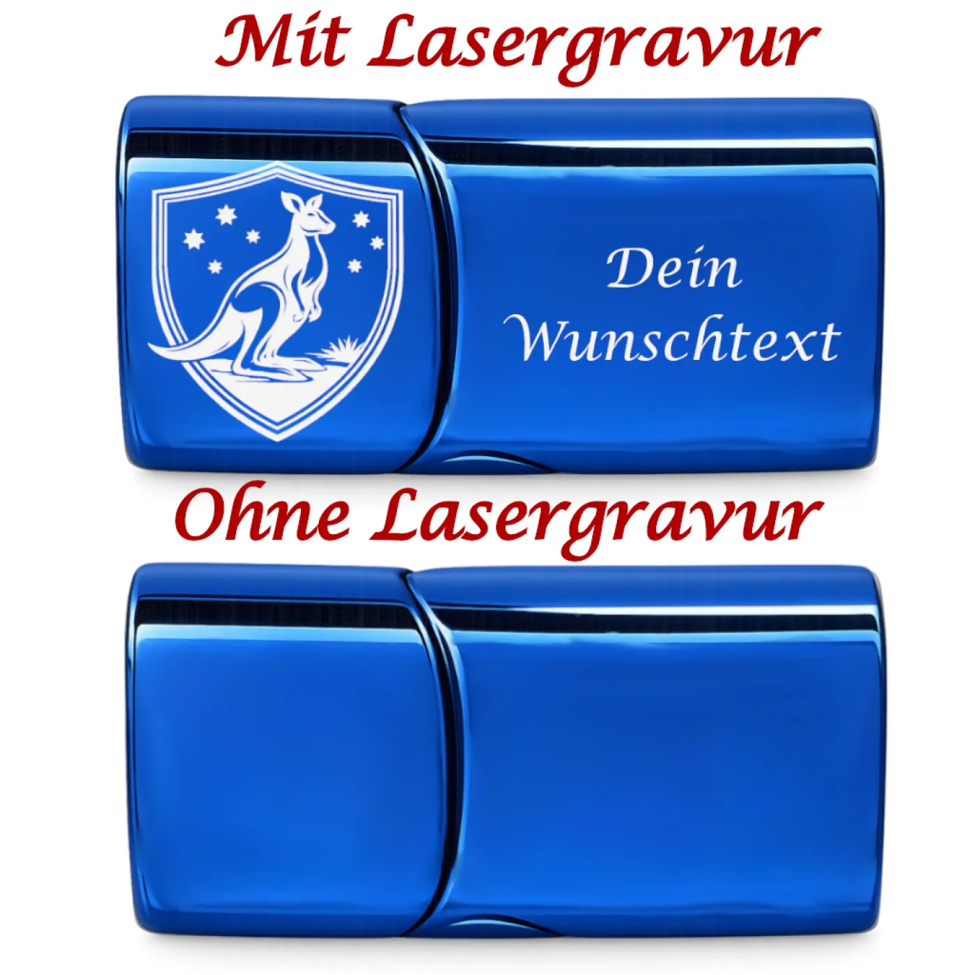 Segeltau-Armband AUSTRALIEN Känguru 2 x Ø 6 mm mit Edelstahl-Magnetverschluss » Personalisierbar – Ansicht 3